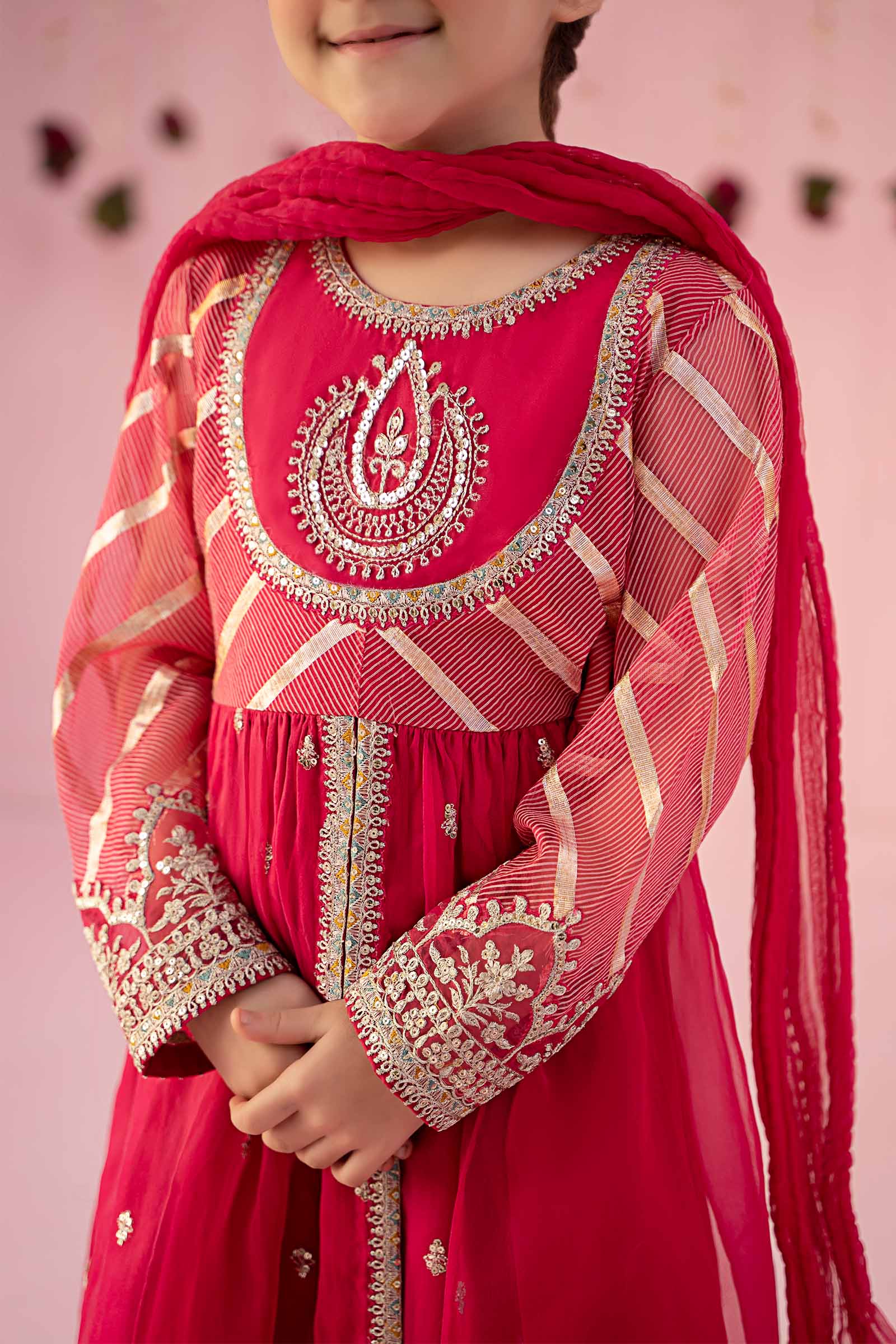 3 Piece Embroidered Organza Suit - Image 3