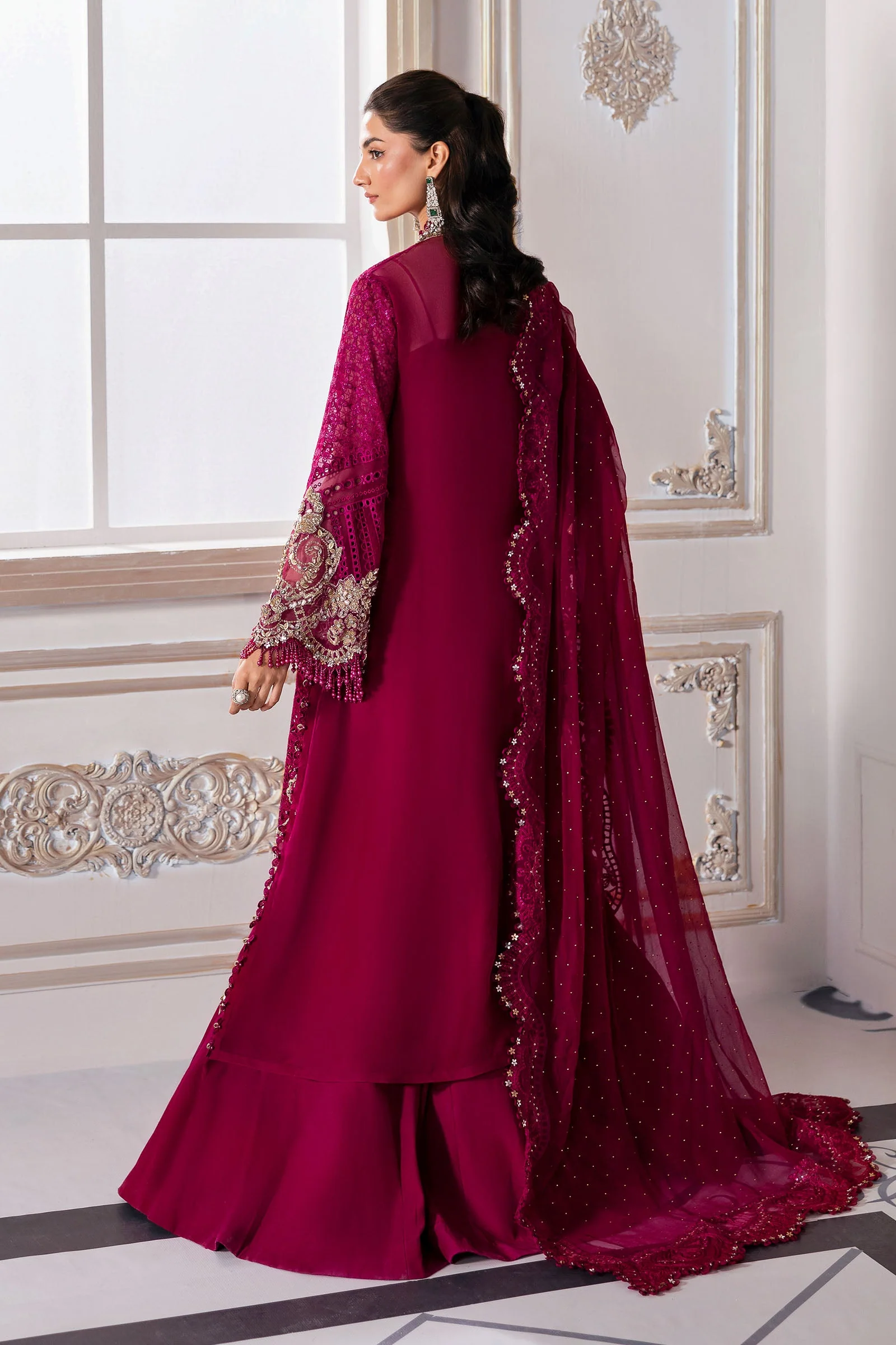 3 Piece Unstitched Embroidered Chiffon Suit | BD-3003 - Image 17