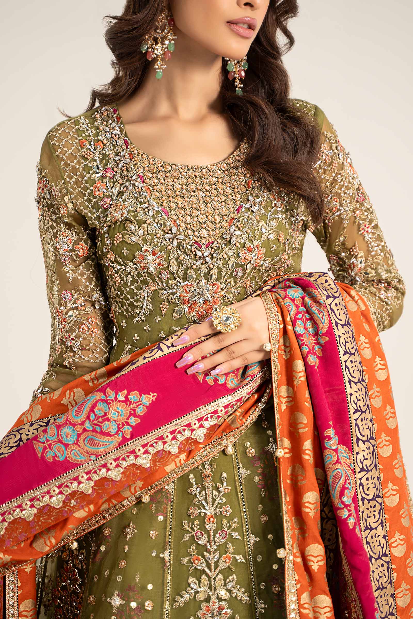 3 Piece Embroidered Organza Suit | BDS-2906 - Image 3