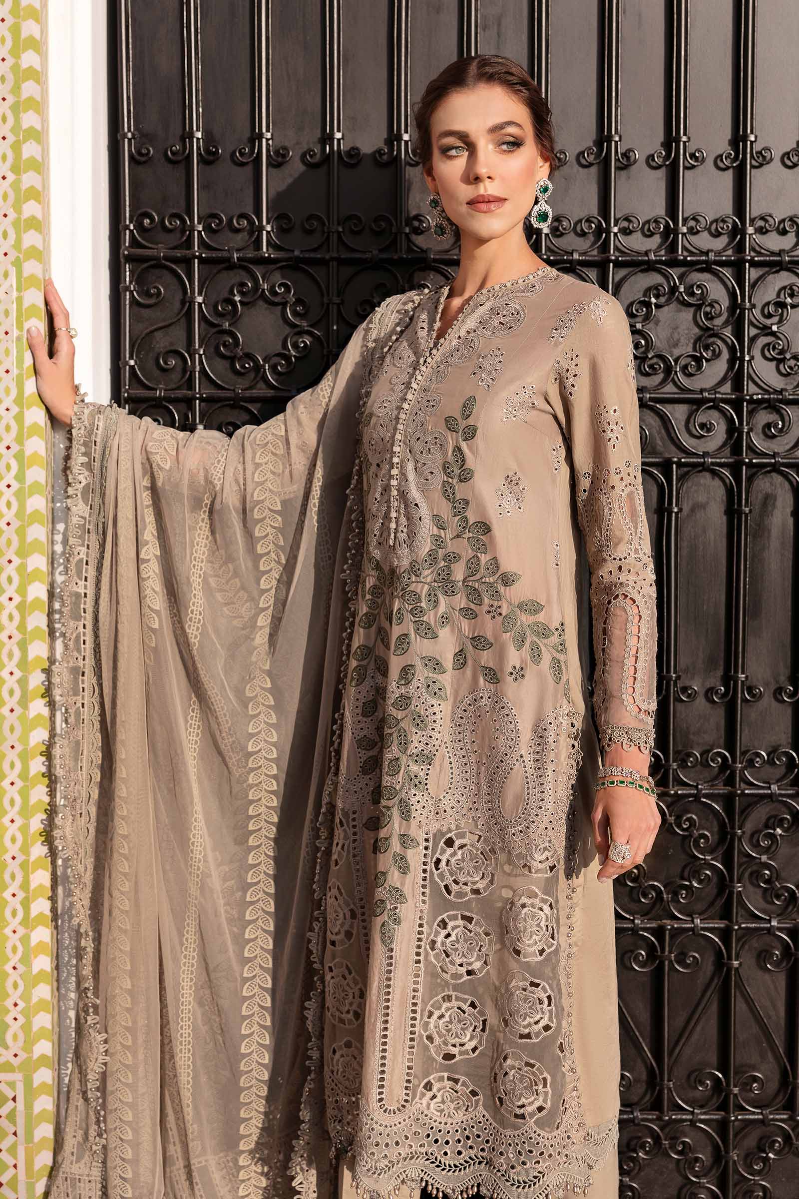 3 Piece Unstitched Embroidered Lawn Suit | D-2503-A - Image 3
