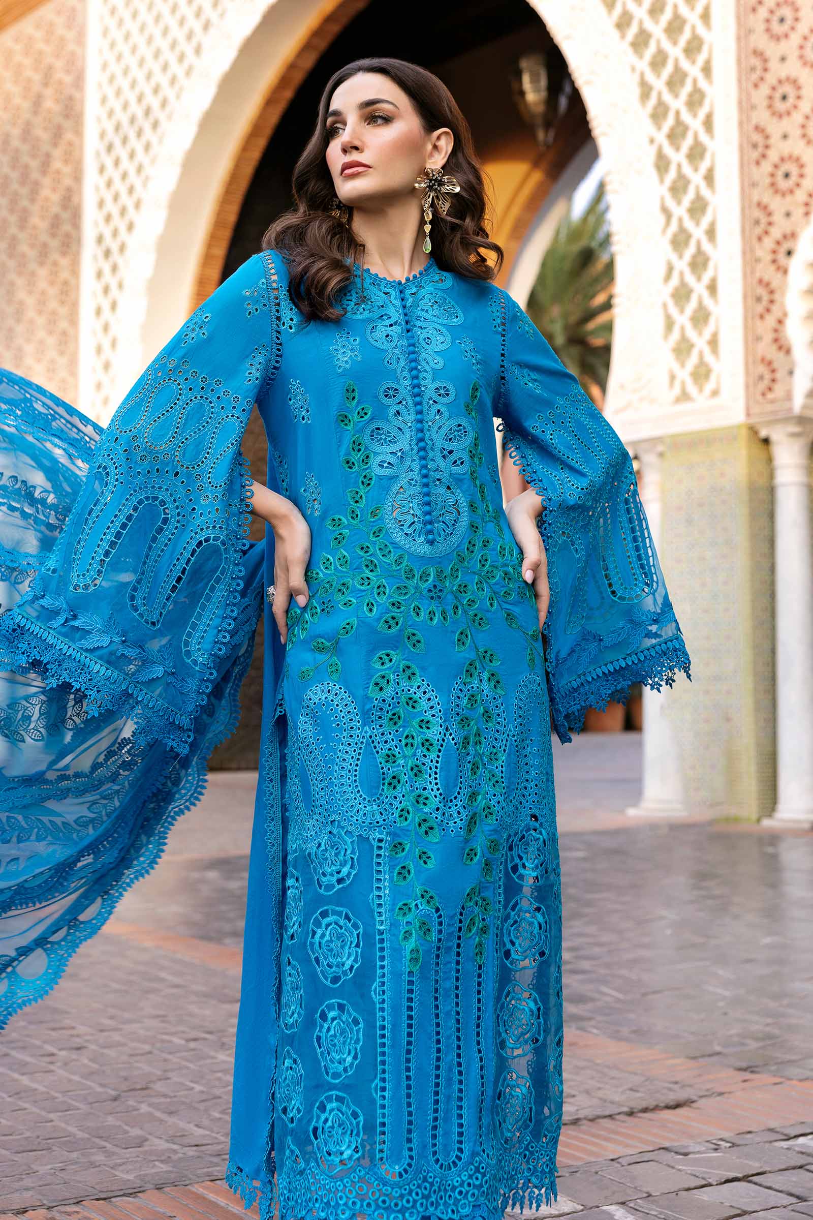 3 Piece Unstitched Embroidered Lawn Suit | D-2503-B - Image 4