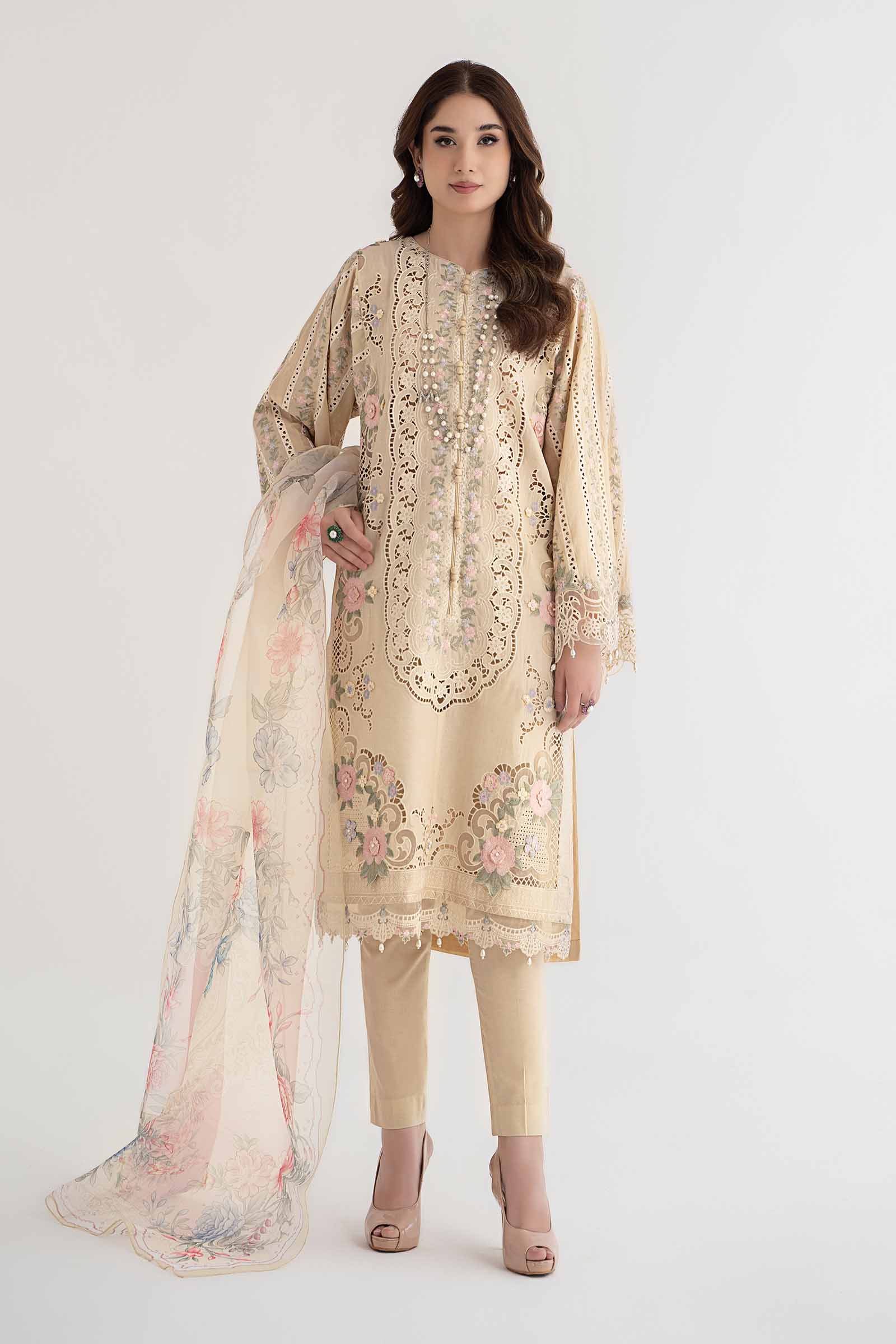 3 Piece Embroidered Lawn Suit | DS-2406-B