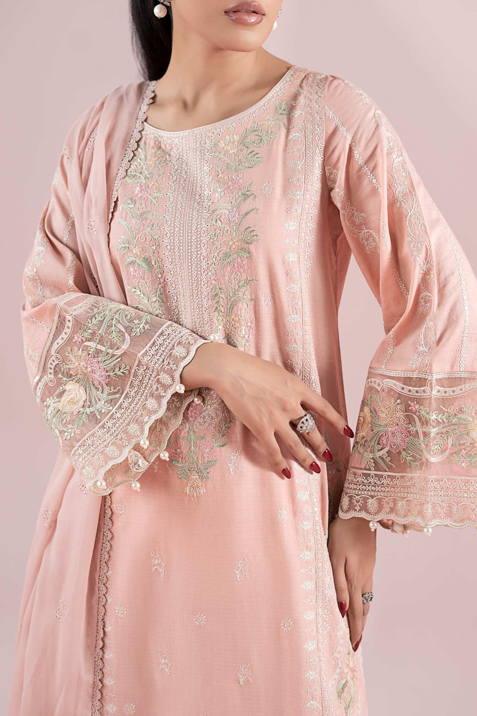 3 Piece Embroidered Dobby Suit - Image 4