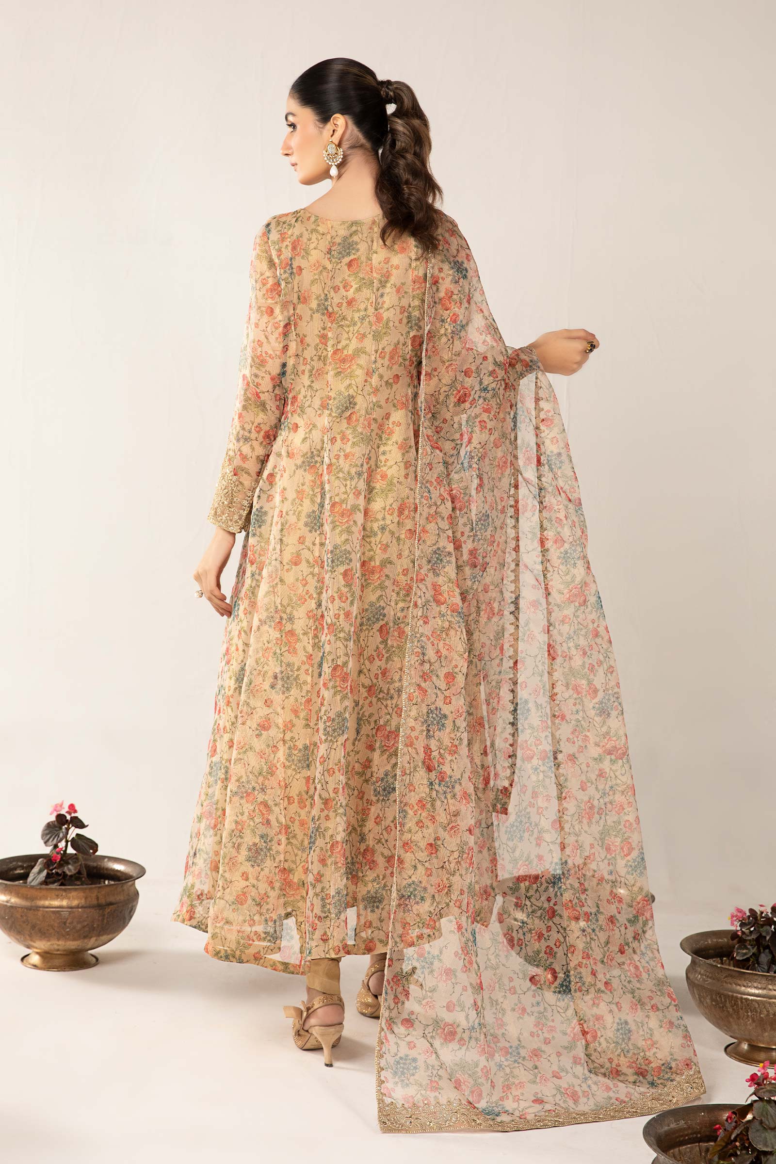 3 Piece Printed Organza Masoori Net Suit - Image 11