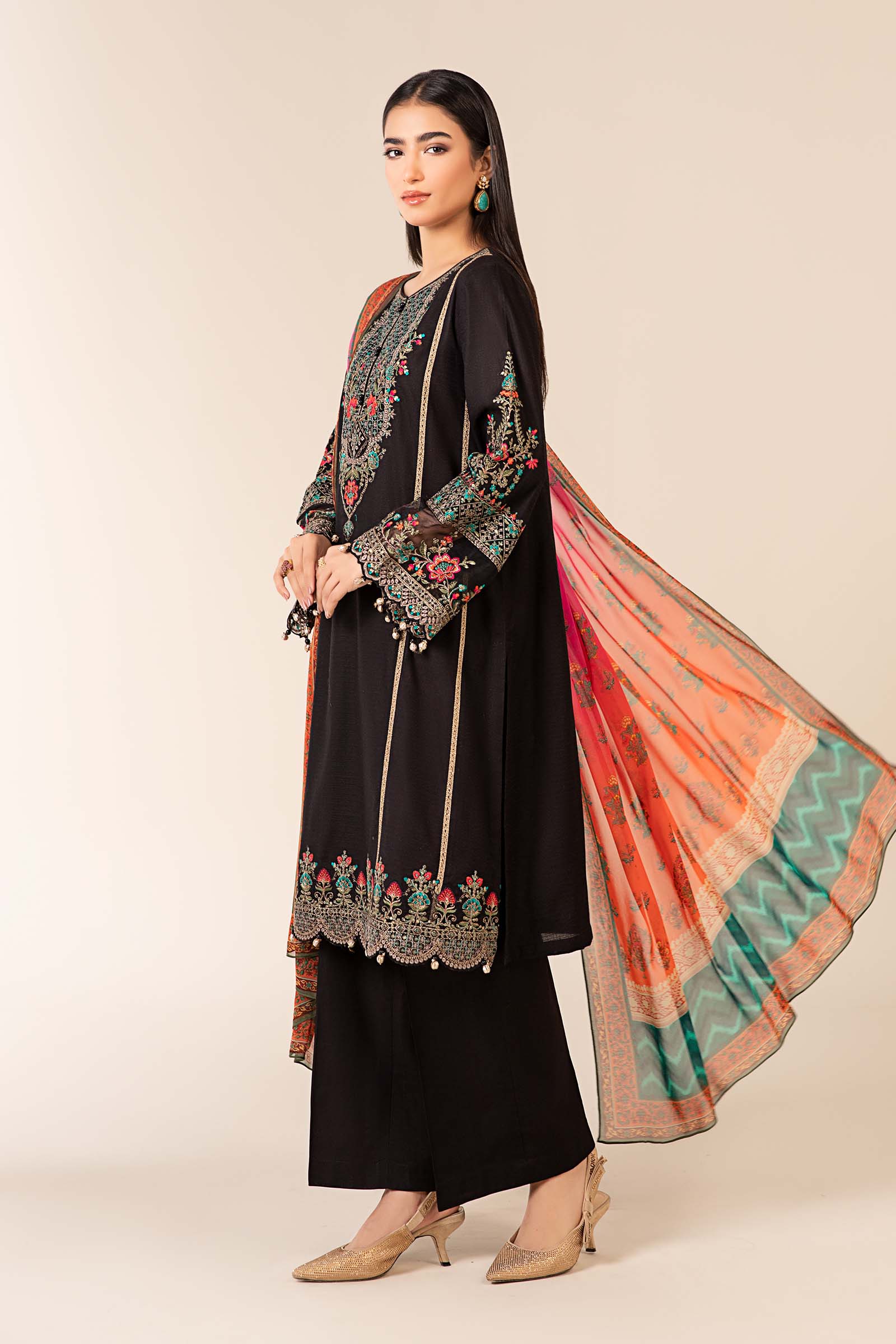3 Piece Embroidered Dobby Suit - Image 5