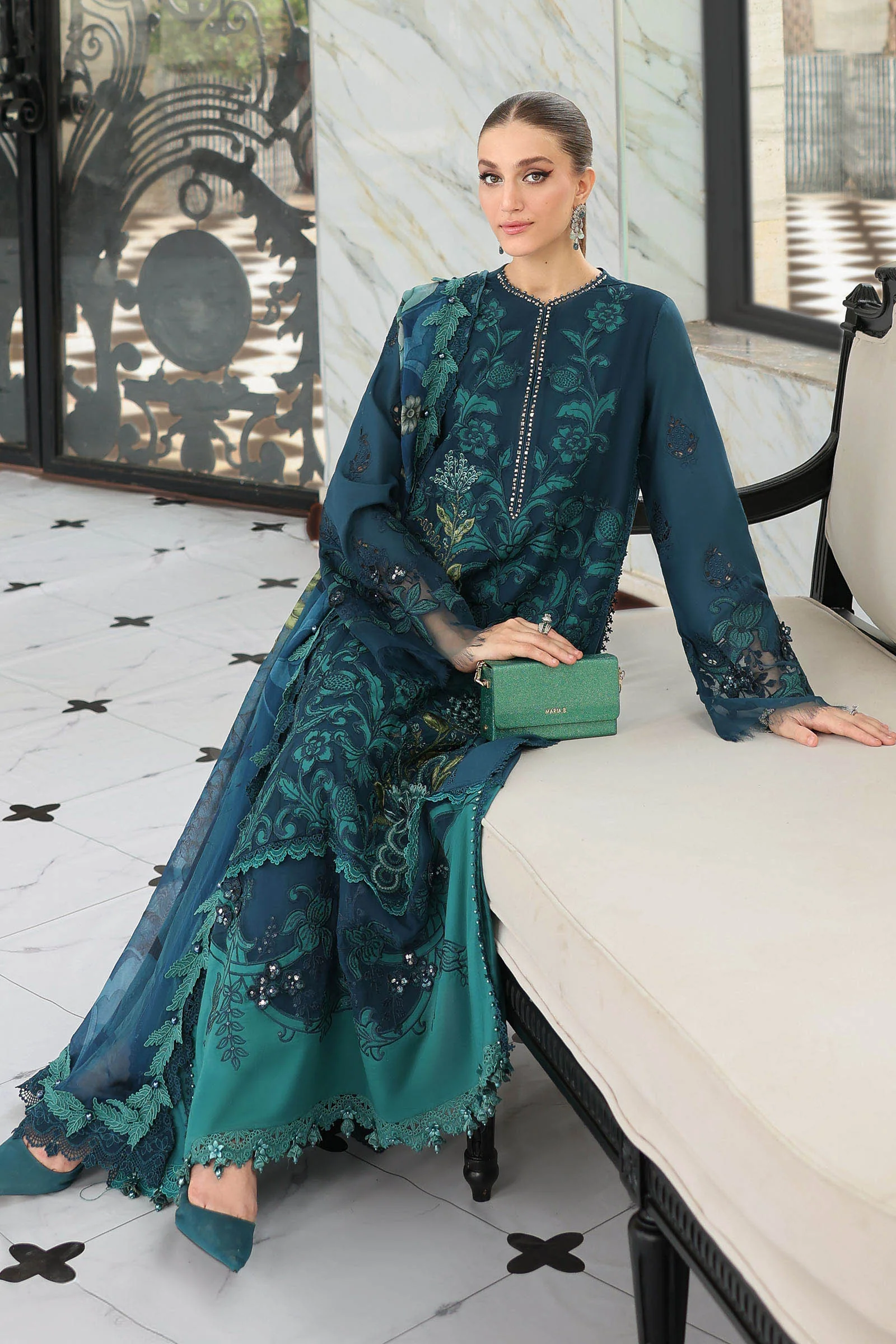 3 Piece Unstitched Embroidered Lawn Suit - Image 5