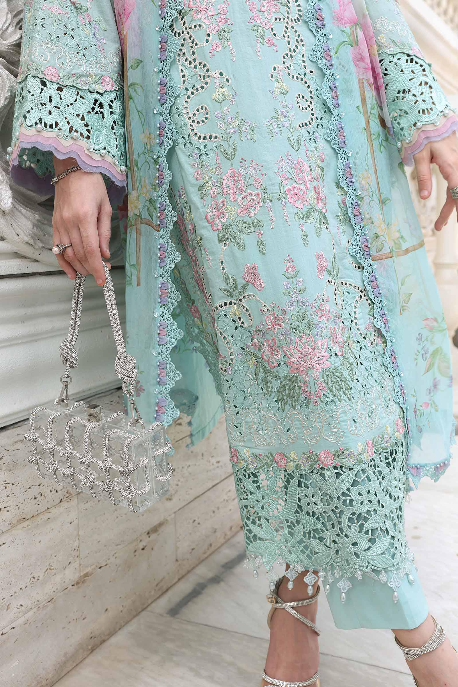 3 Piece Unstitched Embroidered Lawn Suit - Image 5