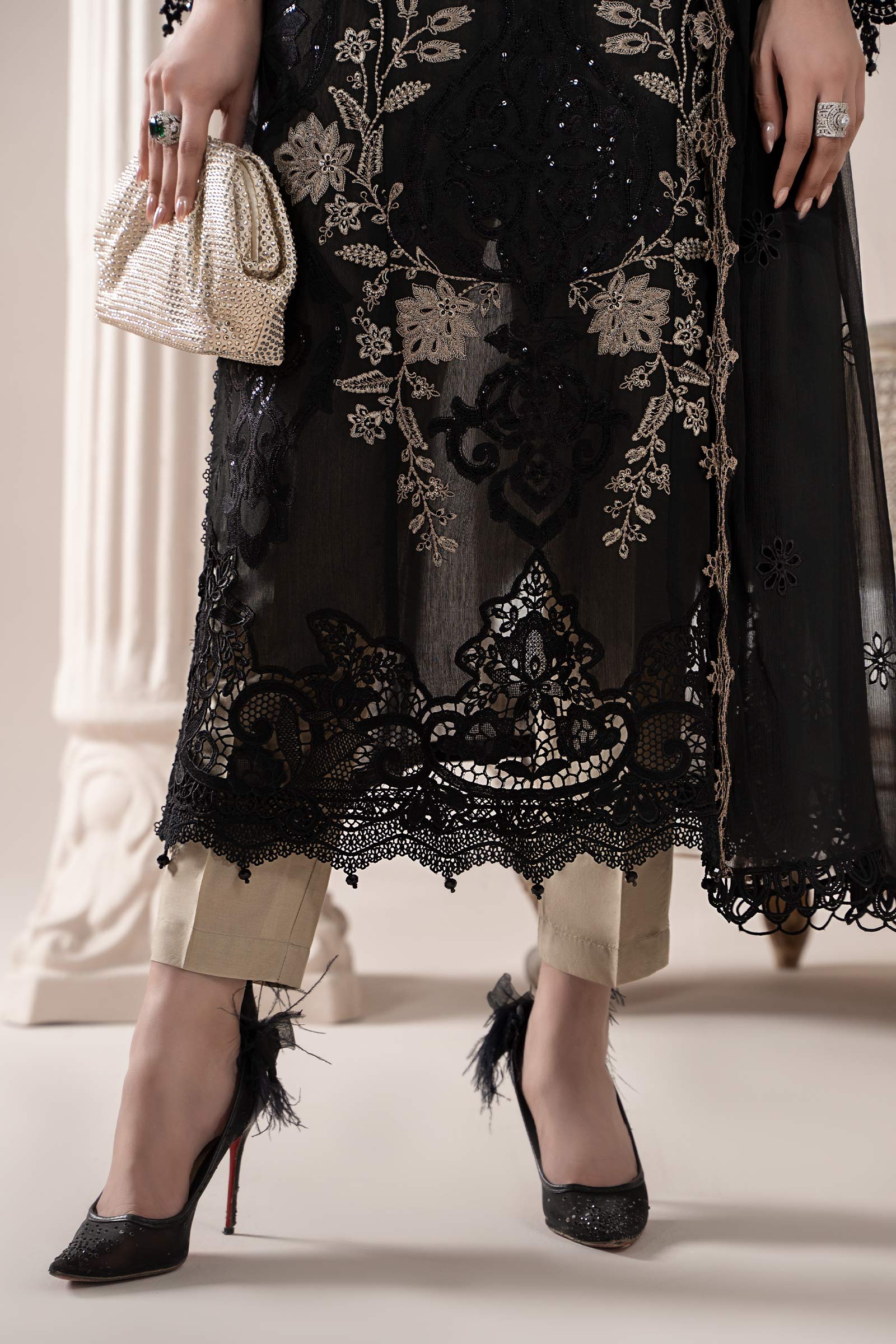 3 Piece Embroidered Paper Cotton Suit | ELS-25-03 - Image 5