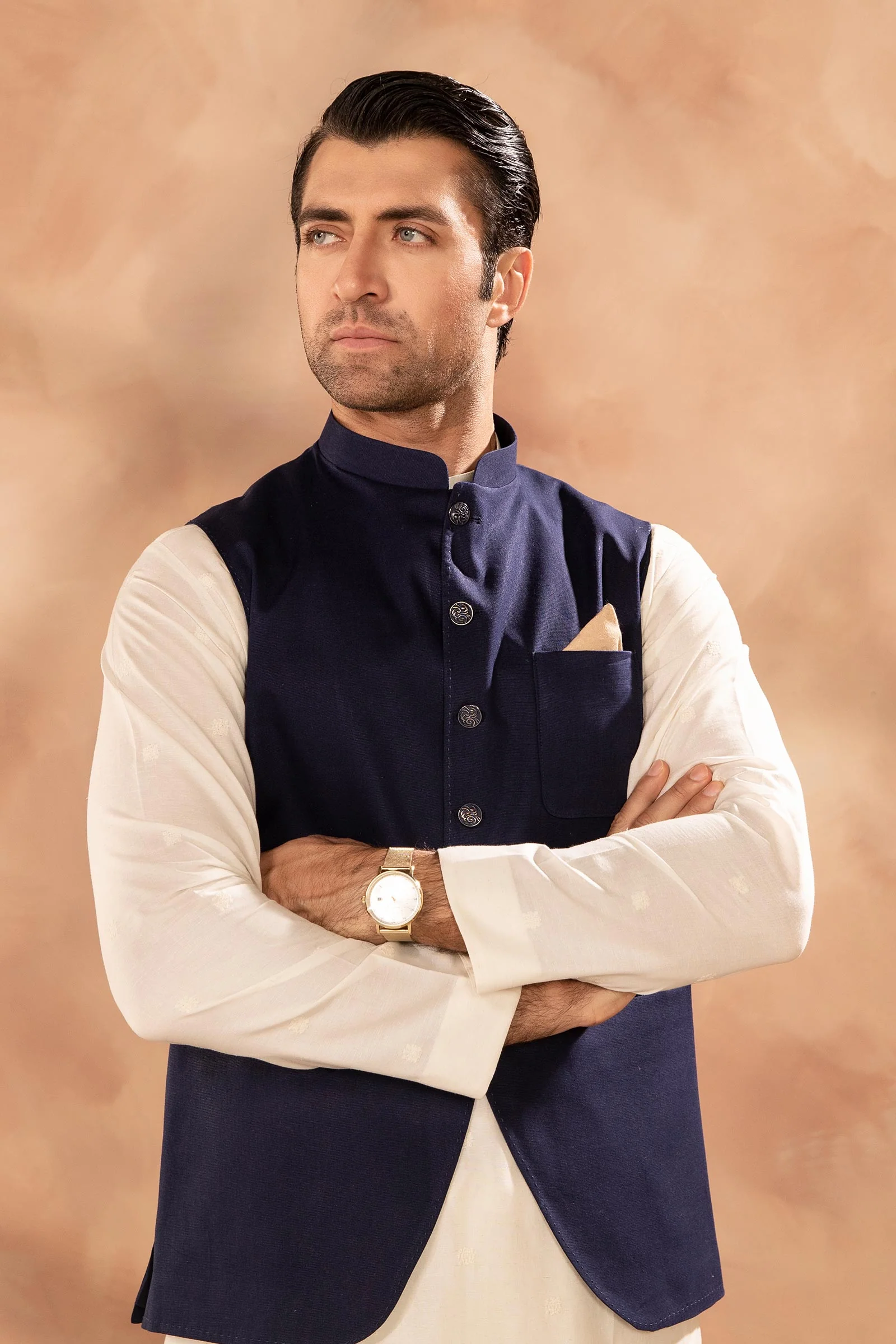 Navy Blue Waistcoat - Image 3