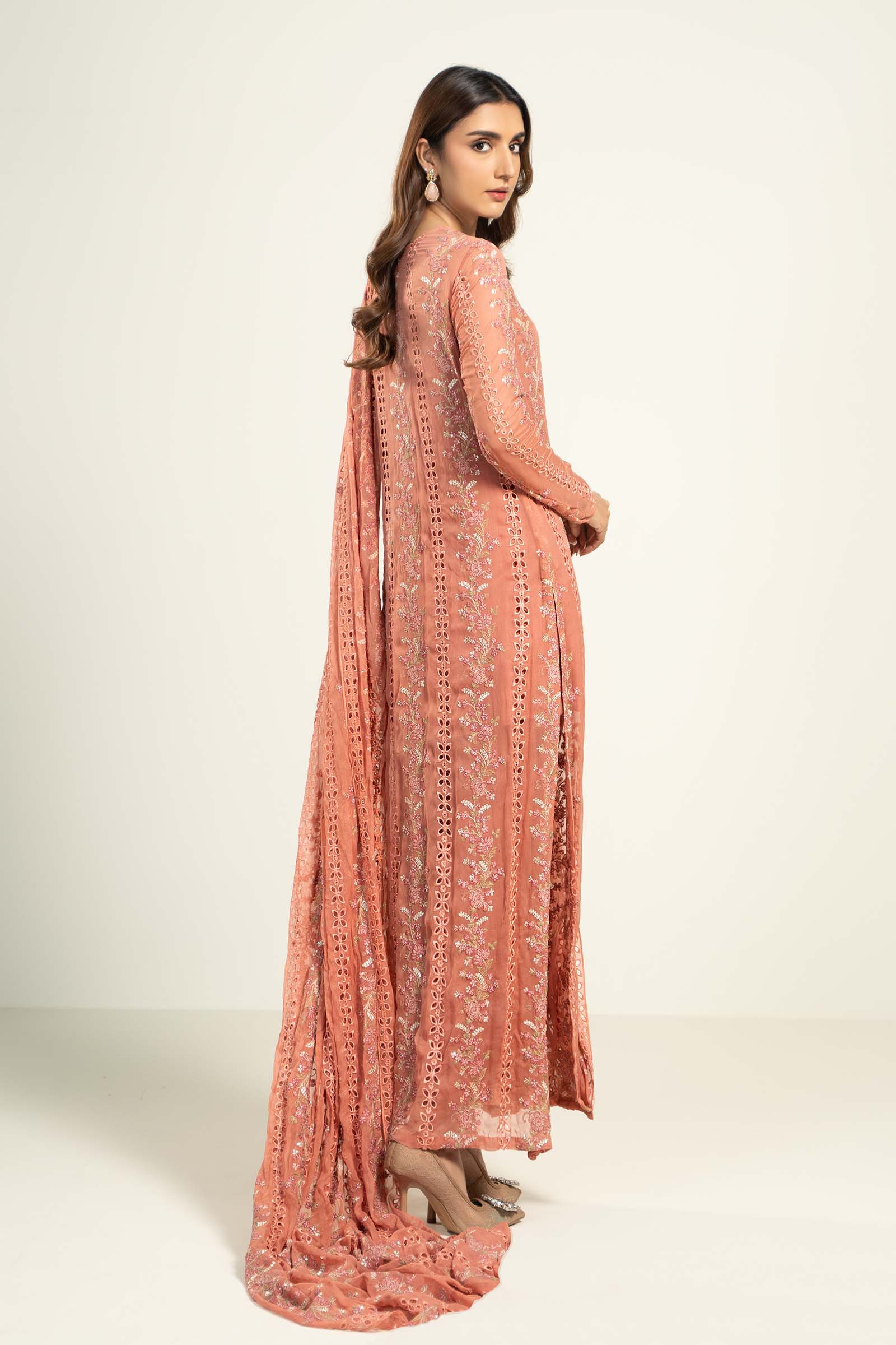 Embroidered Chiffon Fabric (2Pcs) | LF-722 - Image 4