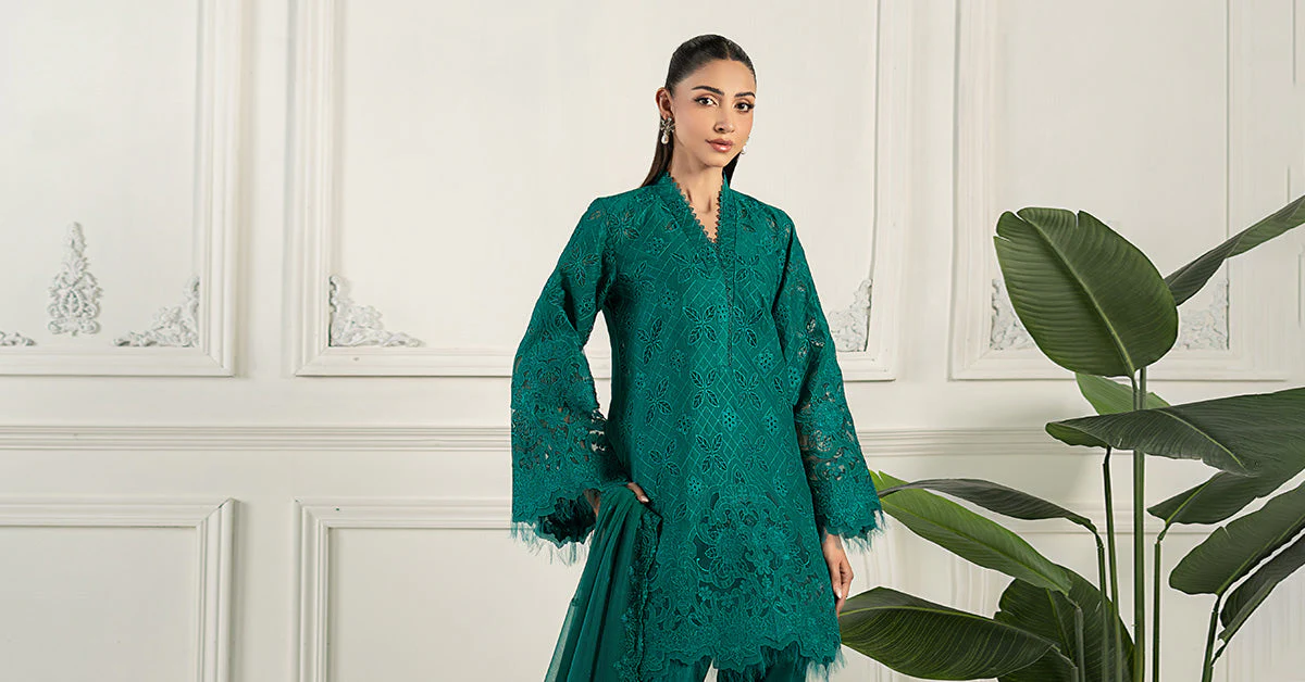 Embroidered Lawn Fabric (3Pcs) | LF-804 - Image 11