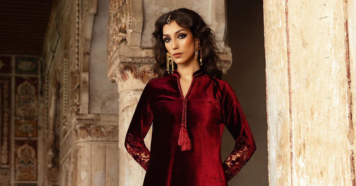 Embroidered Velvet Fabric (1Pc) | LF-CH25-02 - Image 6
