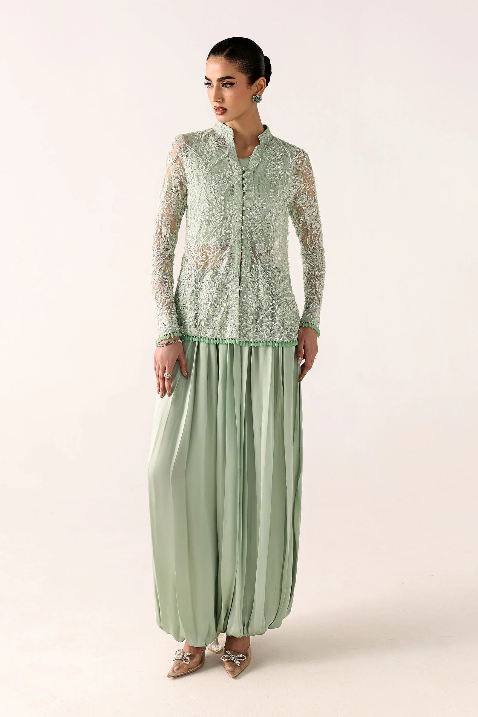 Embroidered Net Fabric (1Pc)