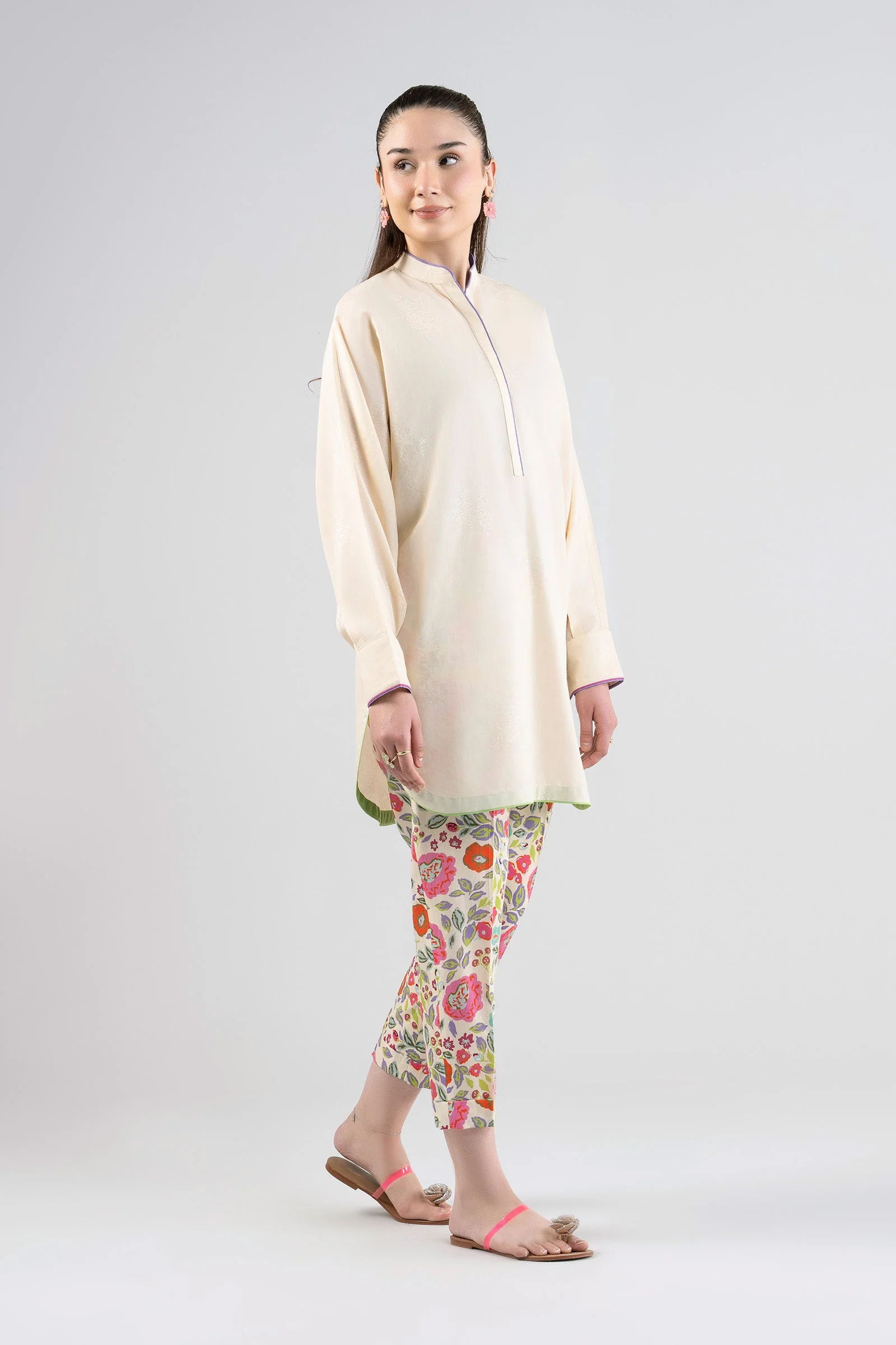 2 Pc Printed Jacquard Viscose Suit - Image 4