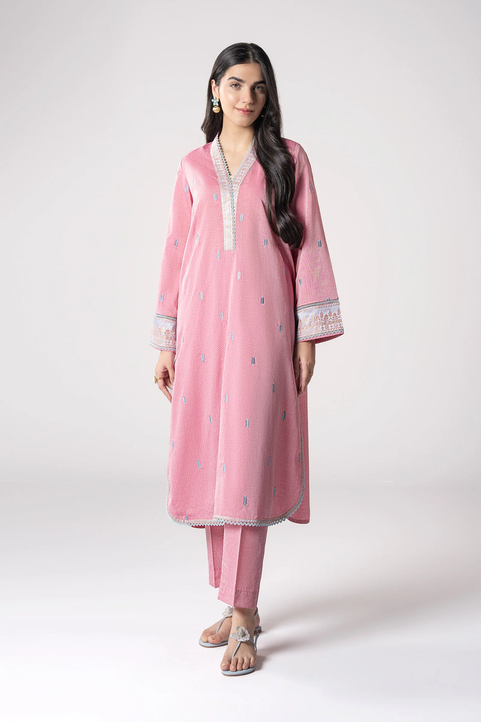 2 Pc Embroidered Two Tone Suit