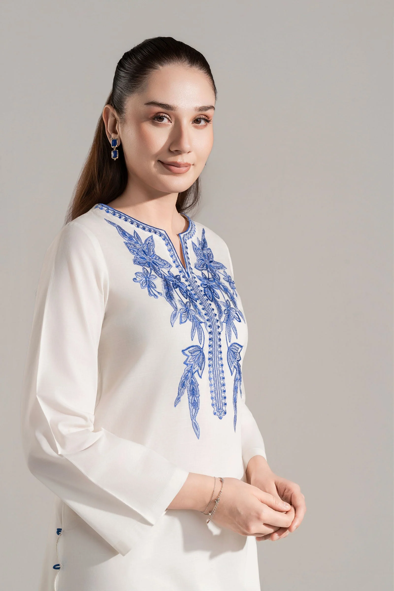 Embroidered Dobby Cotton Shirt - Image 4