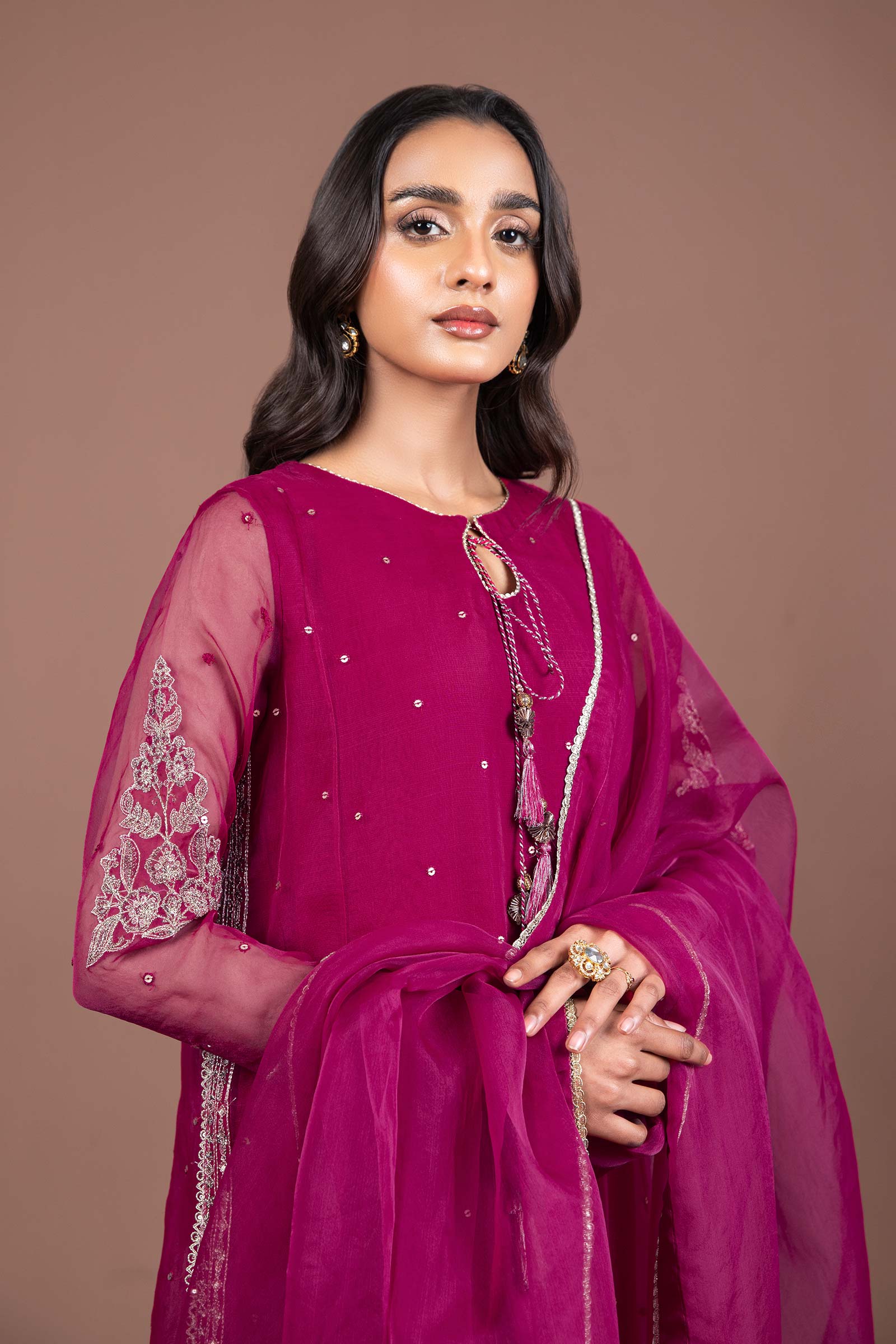 2 Pc Embroidered Organza Suit - Image 2