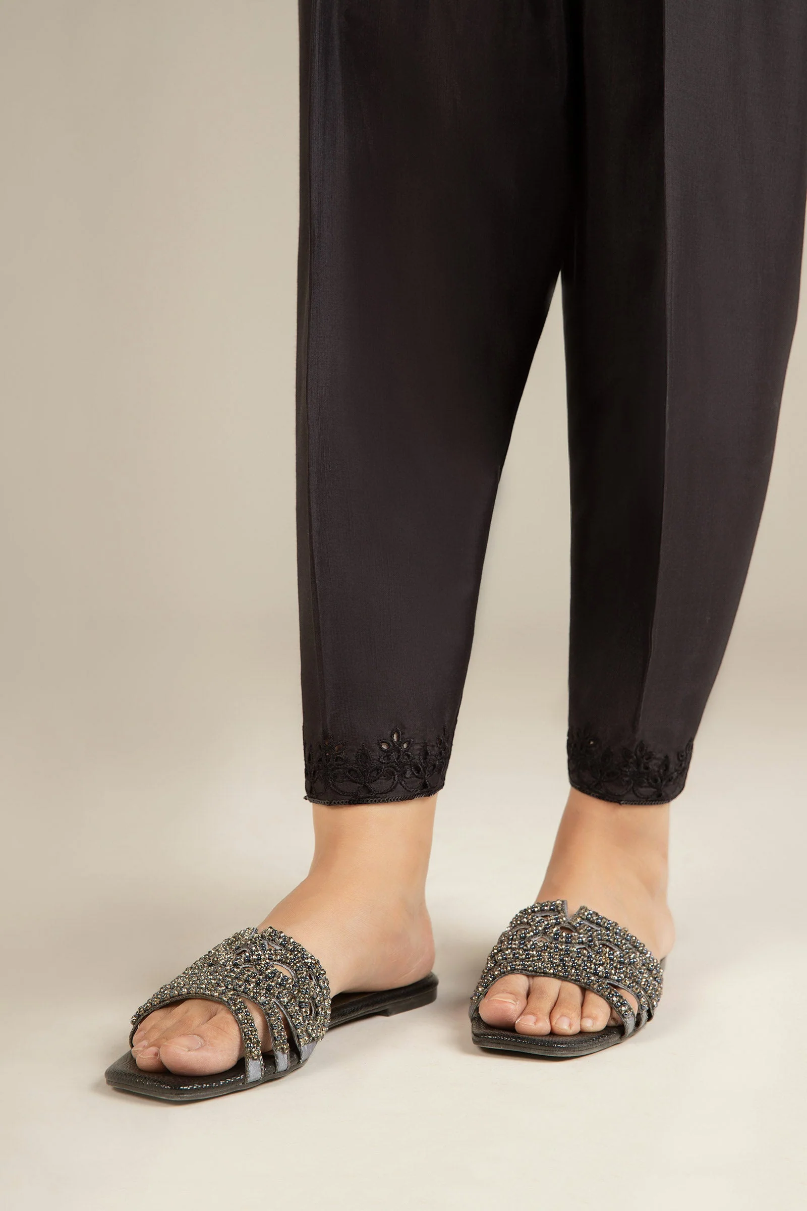 Embroidered Raw Silk Shalwar - Image 2