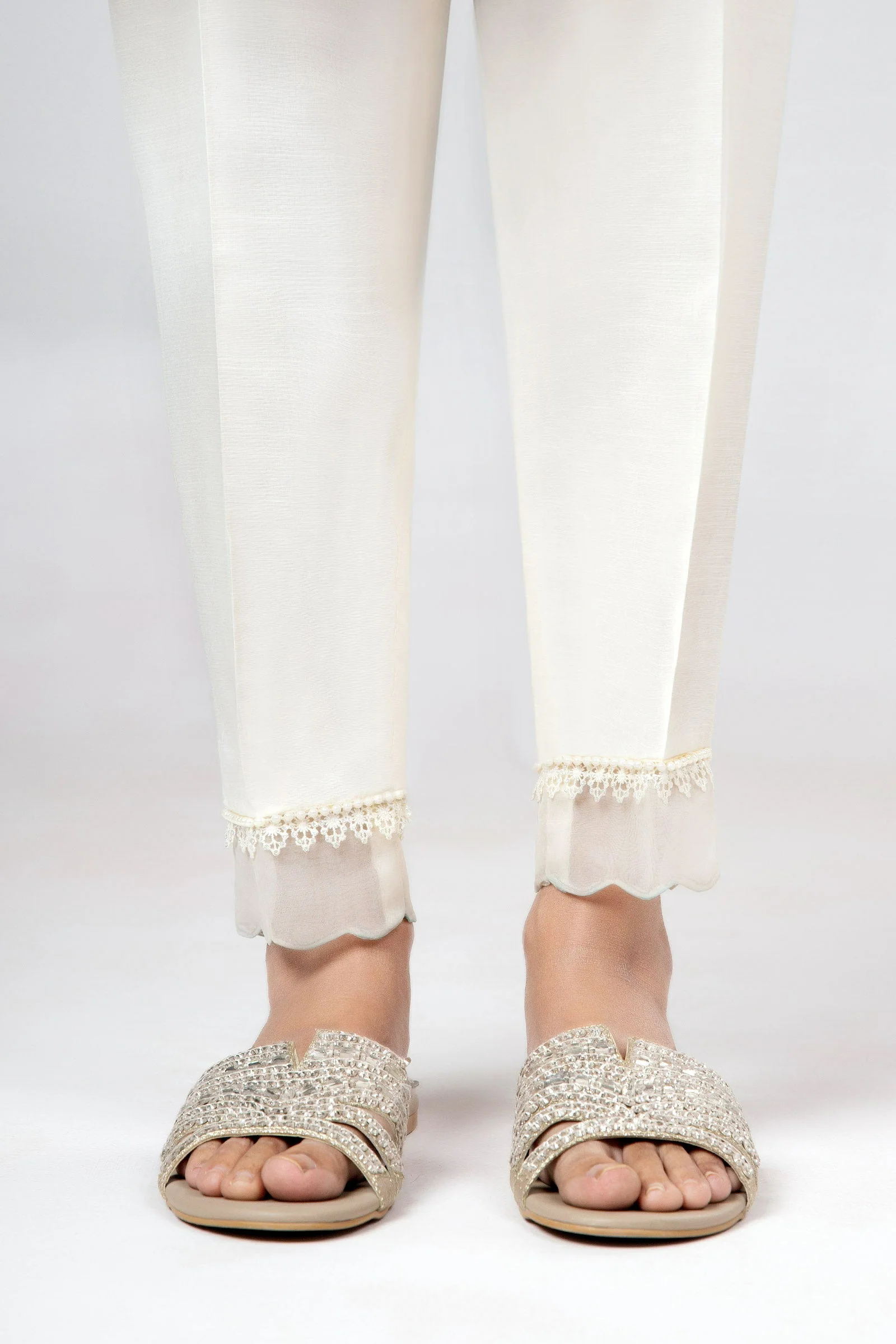 Dyed Raw Silk Trouser