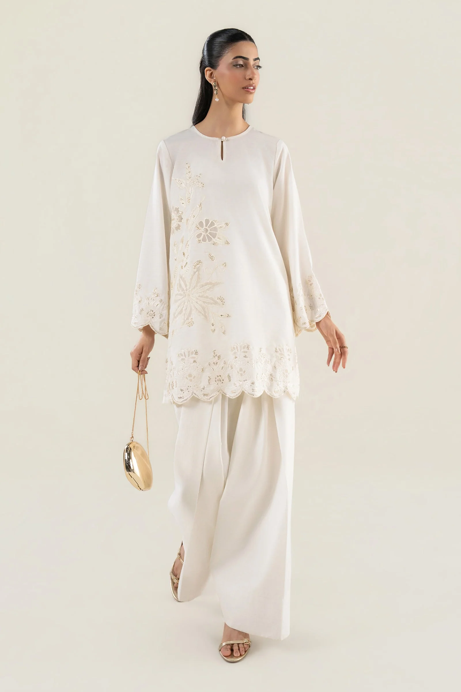 2 Pc Embroidered Raw Silk Suit - Image 6
