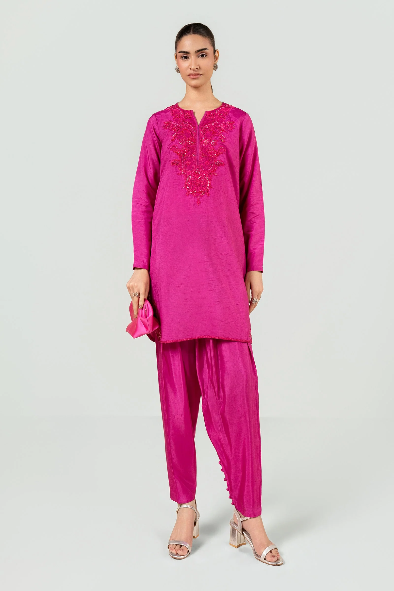 2 Pc Embellished Rawsilk Suit - Image 8