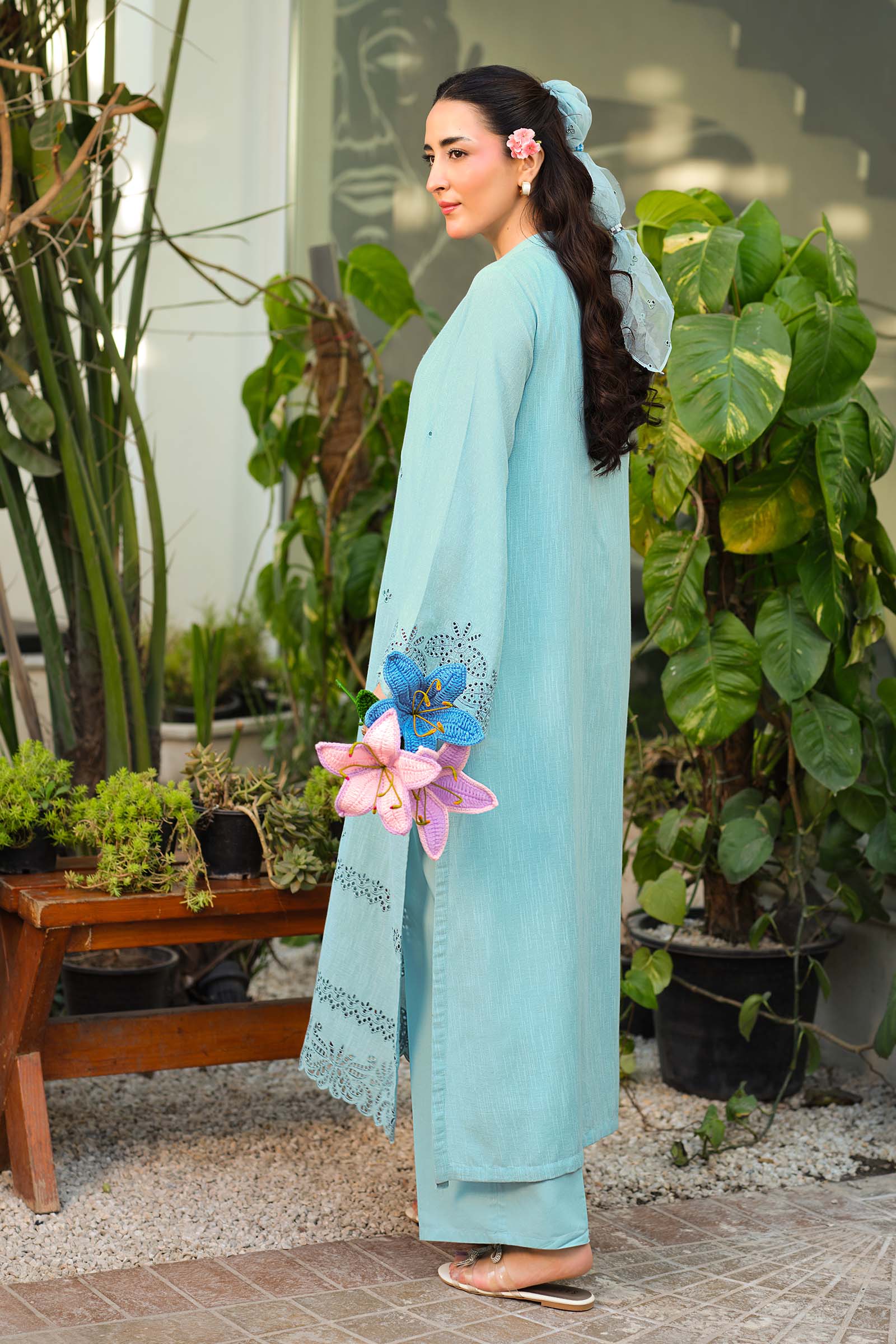 2 Pc Embroidered Karandi Suit - Image 5