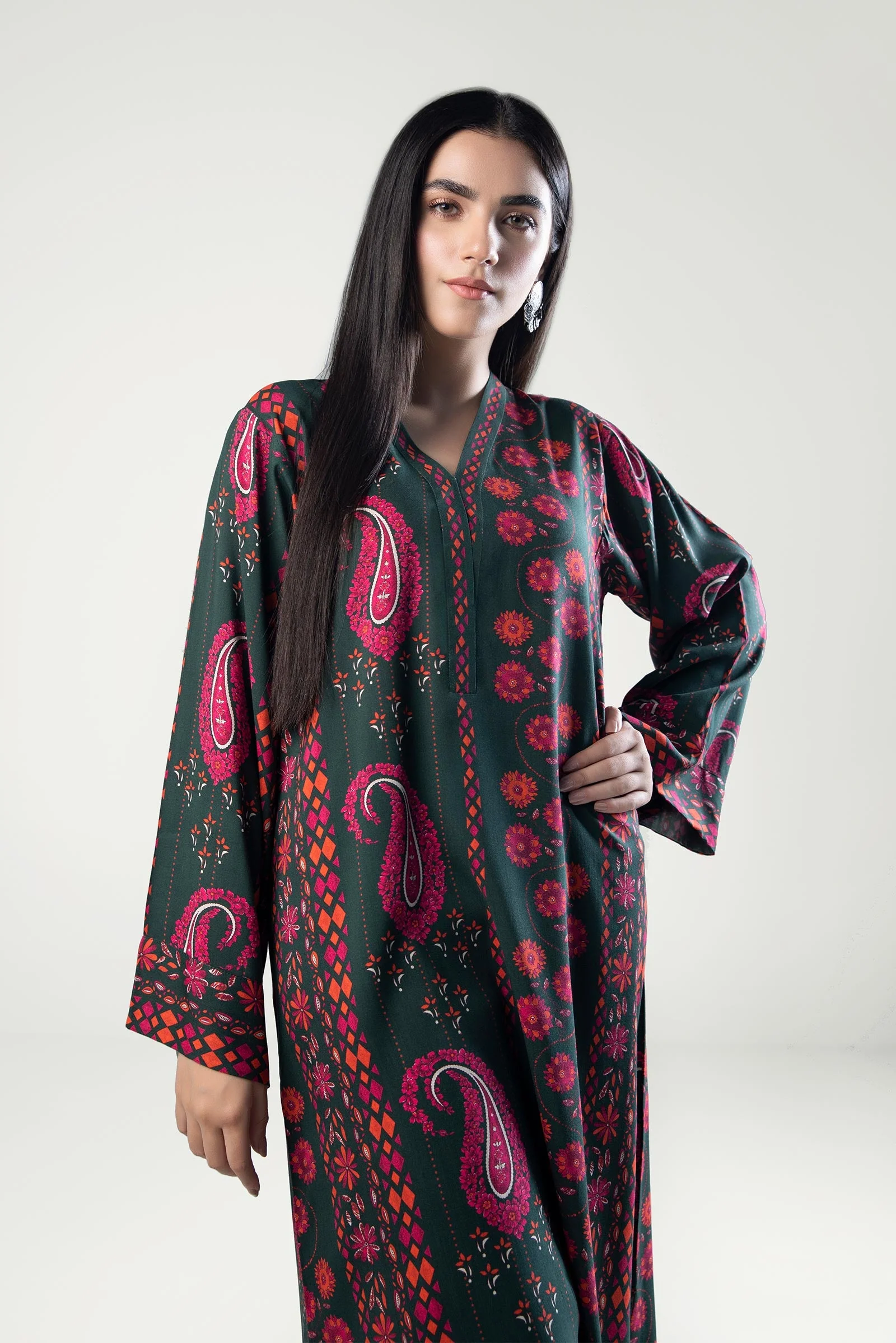 2 Pc Printed Linen Suit - Image 5