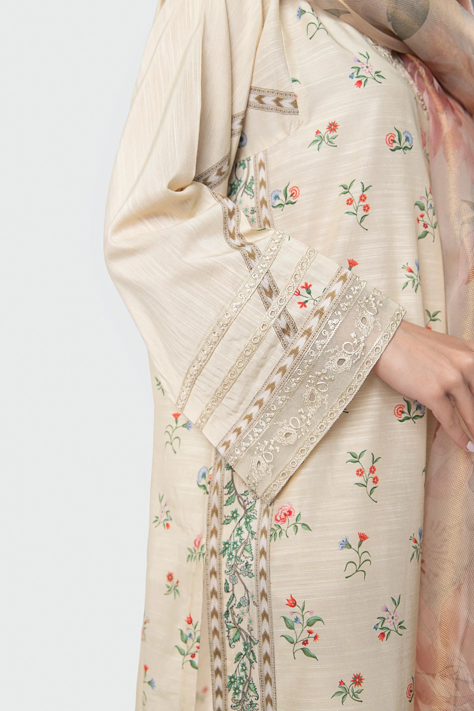 3 Pc Printed Slub Suit - Image 6