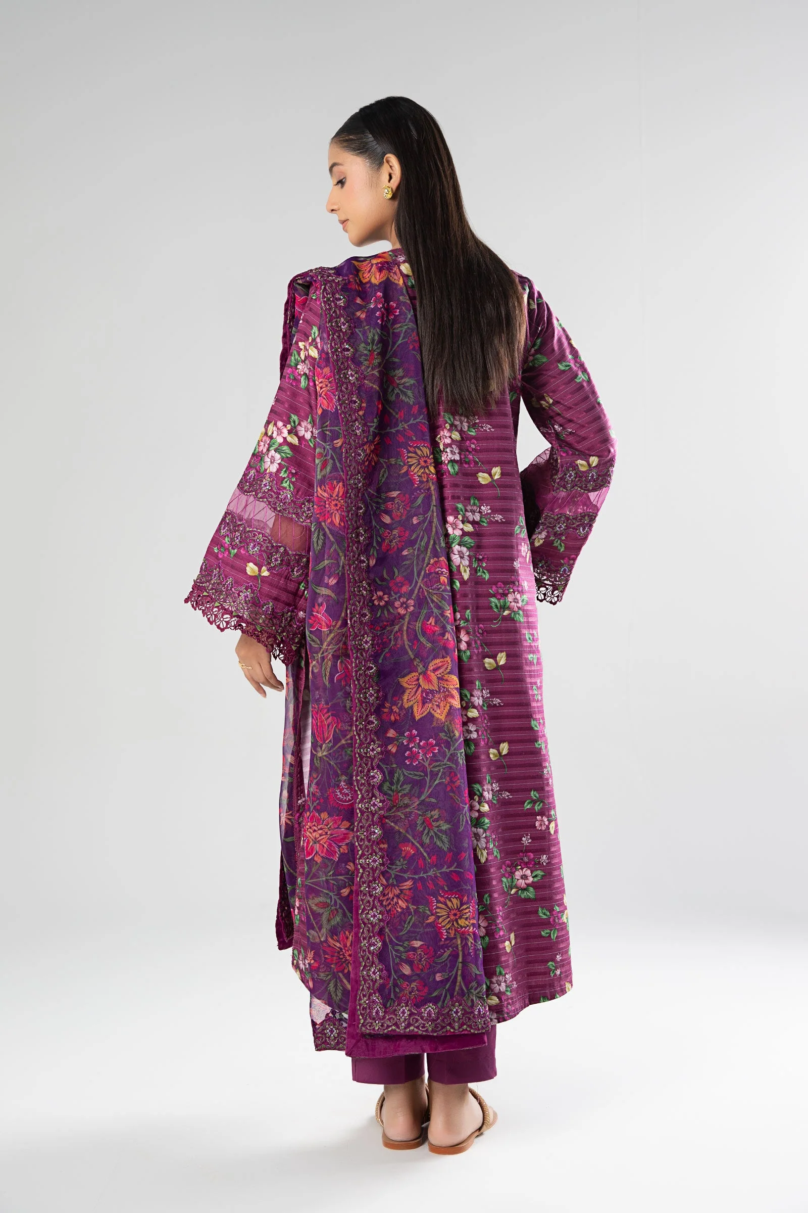3 Pc Printed Textured Suit - Image 7