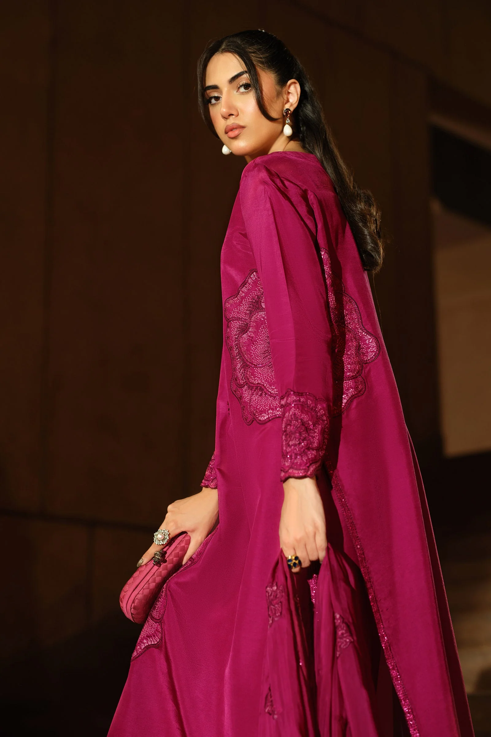 3 Piece Embroidered Tissue Silk Suit - Image 5