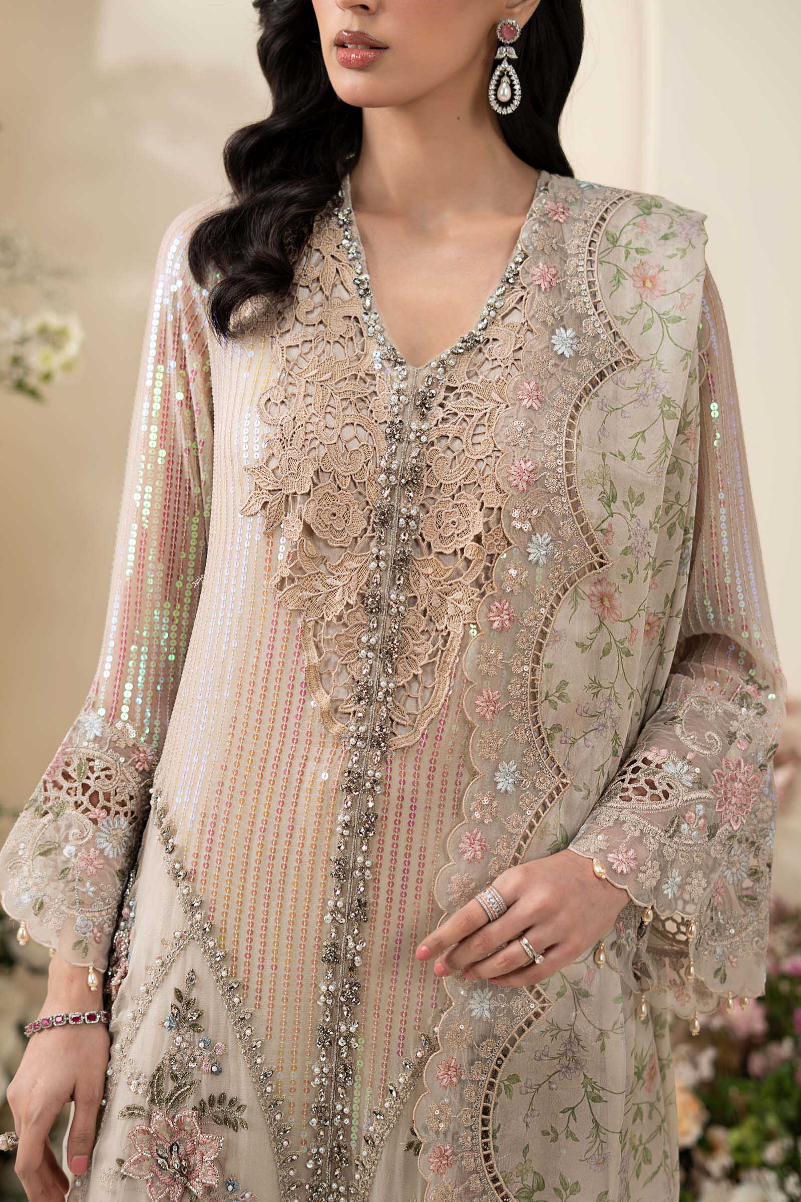 3 Piece Embroidered Chiffon Suit - Image 4
