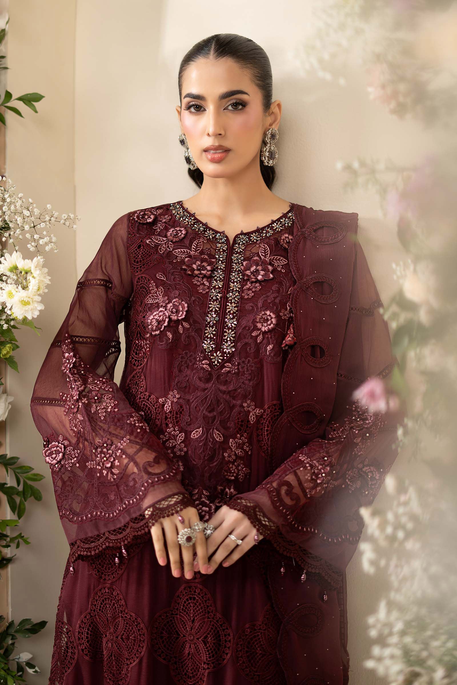 3 Piece Embroidered Chiffon Suit - Image 3