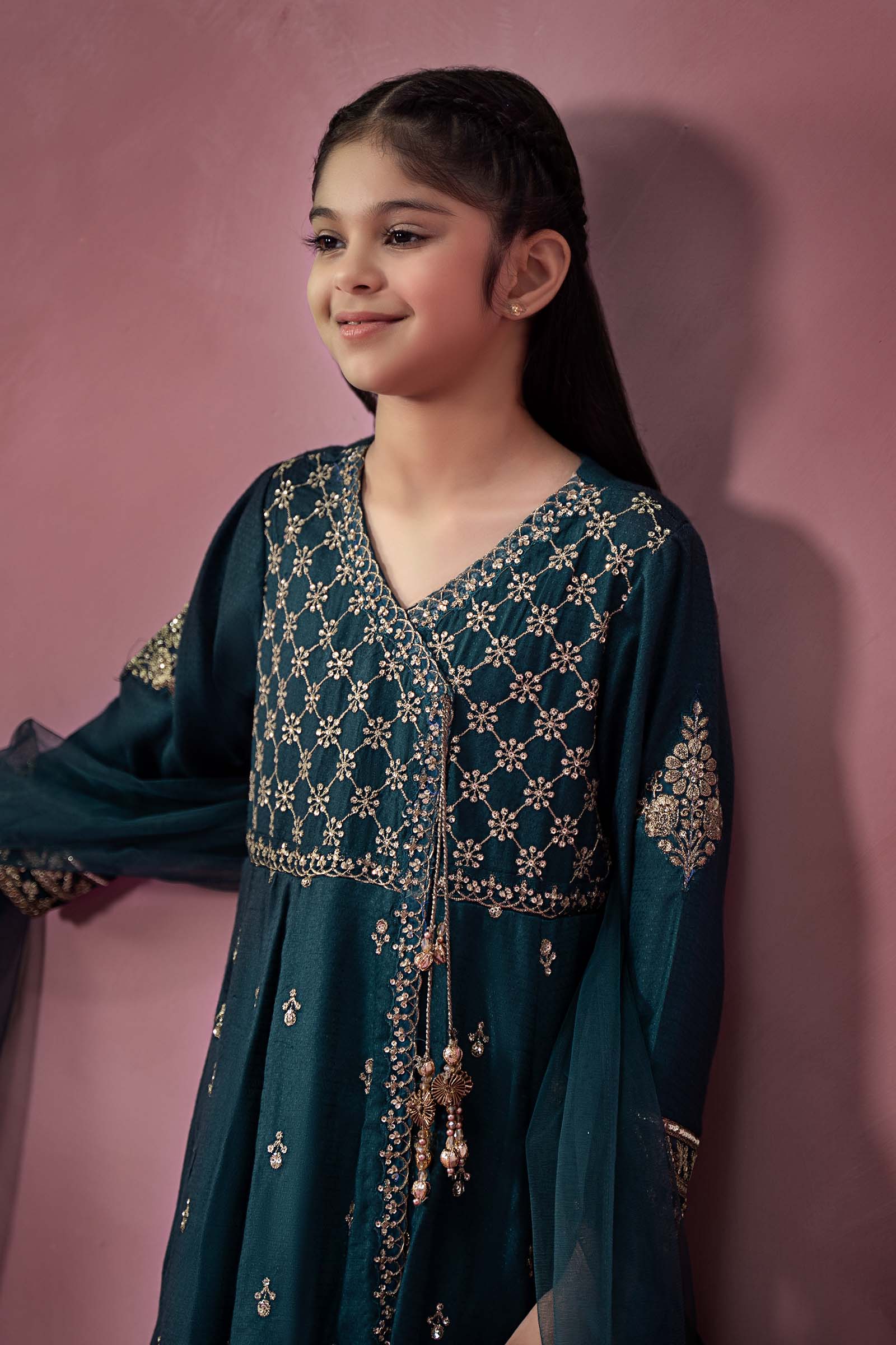 3 Piece Embroidered Linen Suit - Image 2