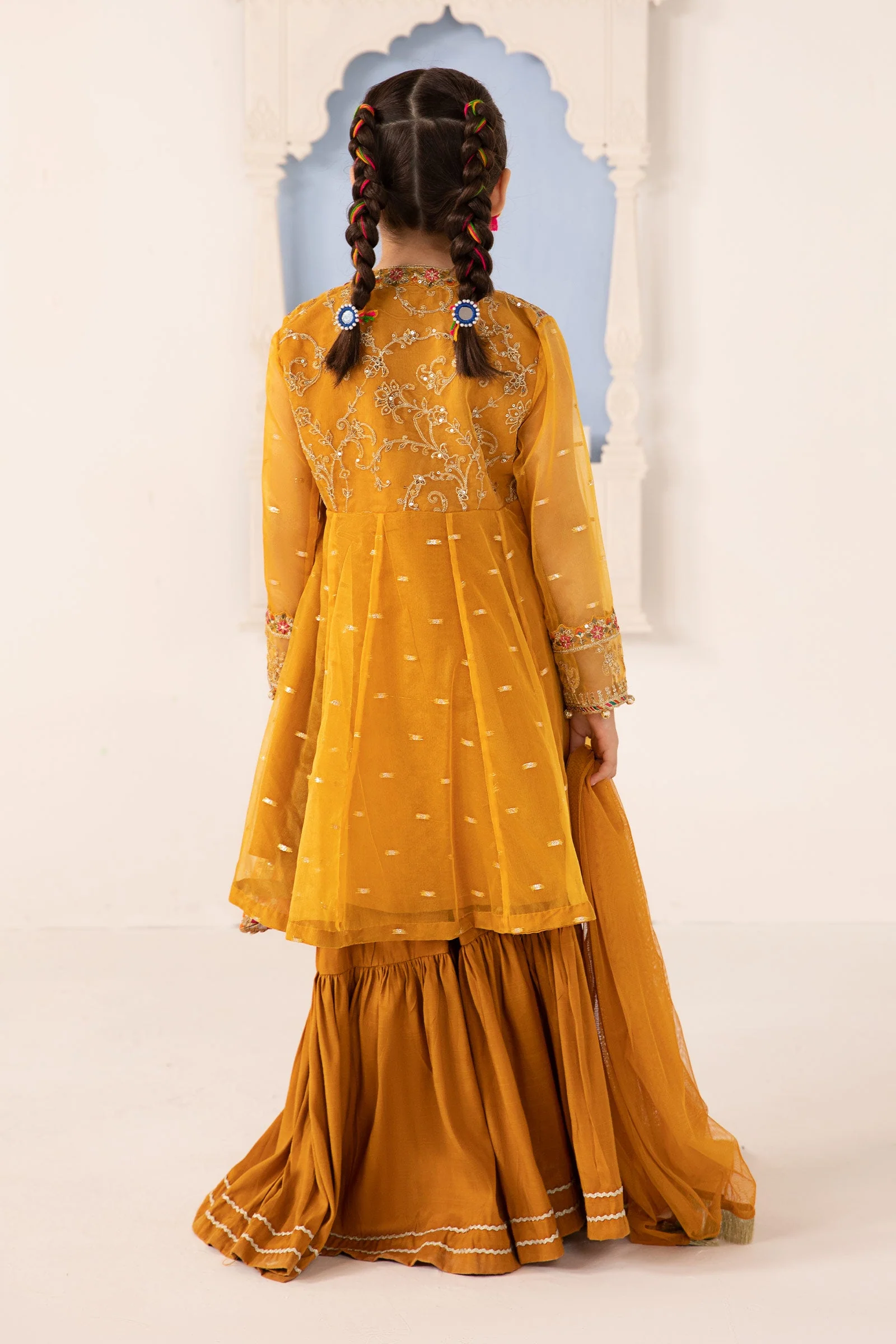 3 Piece Embroidered Lurex Organza Suit - Image 4