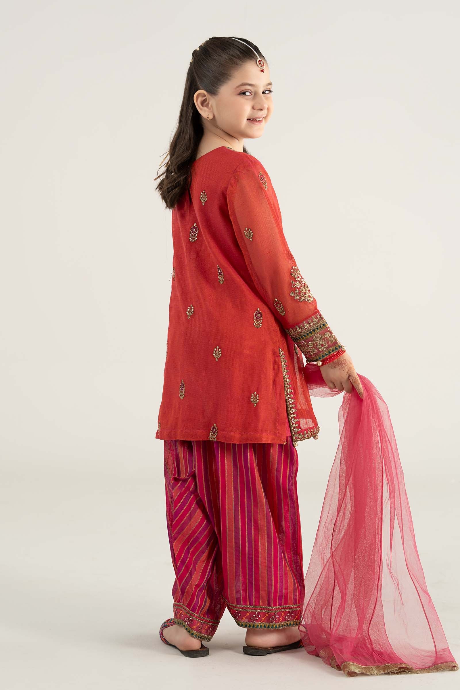 3 Piece Embroidered Khadi Net Suit - Image 6