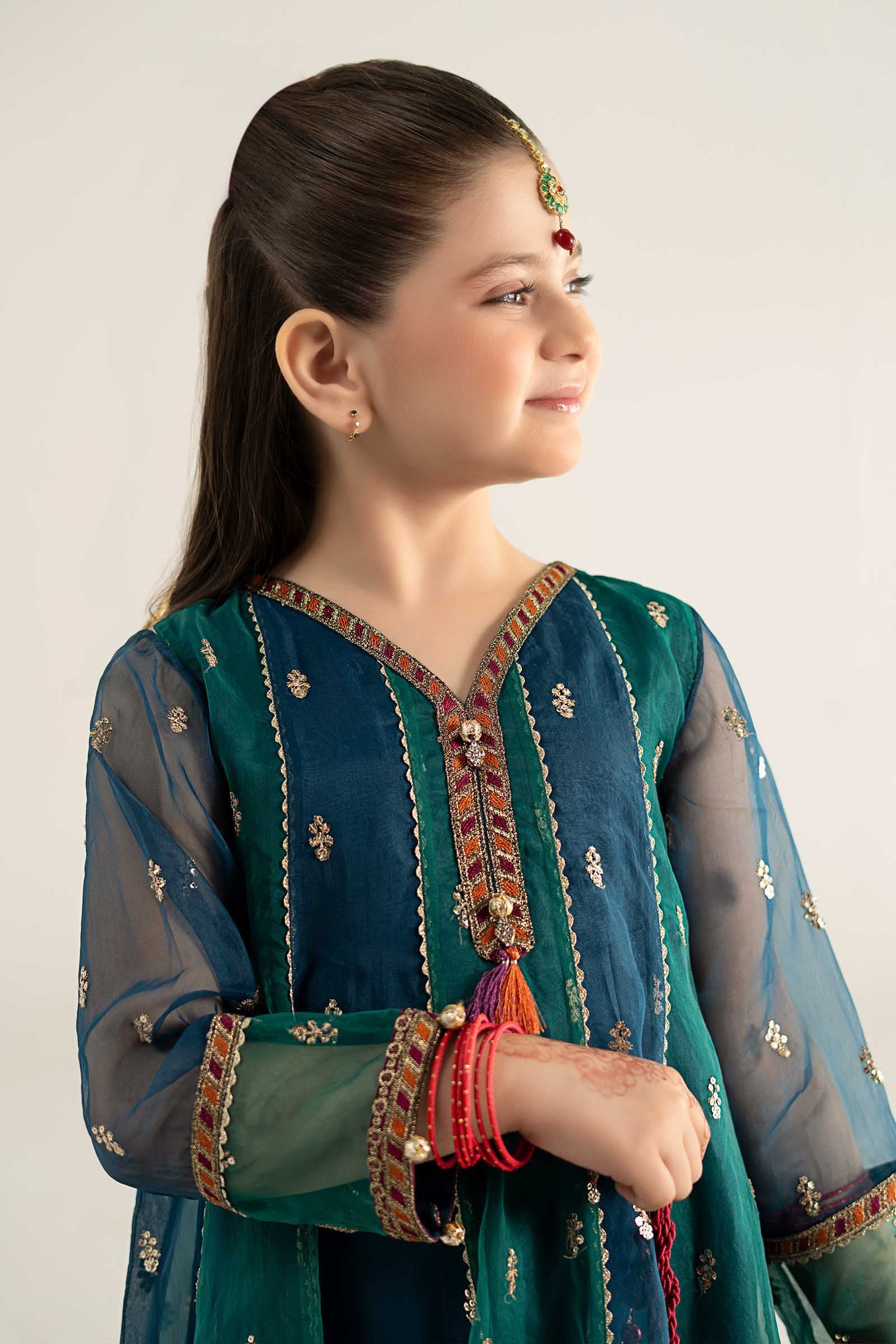 3 Piece Embroidered Poly Organza Suit - Image 3