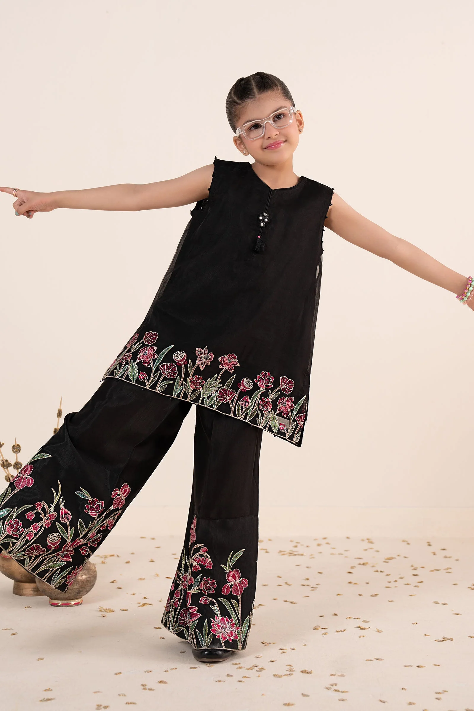 2 Piece Embroidered Organza Suit - Image 2