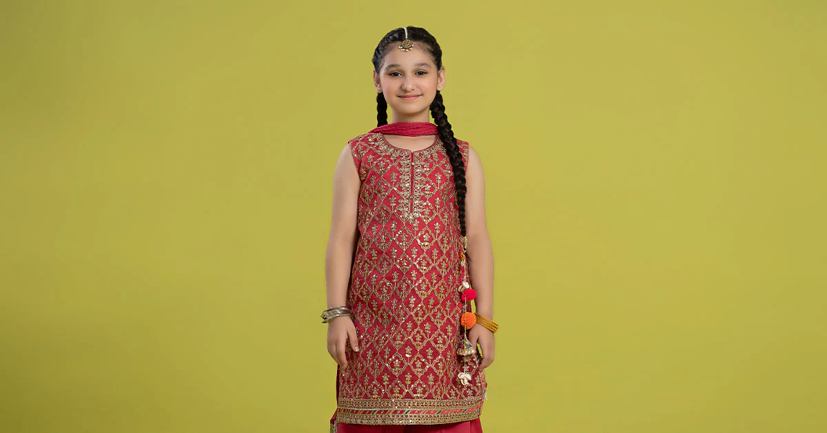 3 Piece Embroidered Organza Suit - Image 7