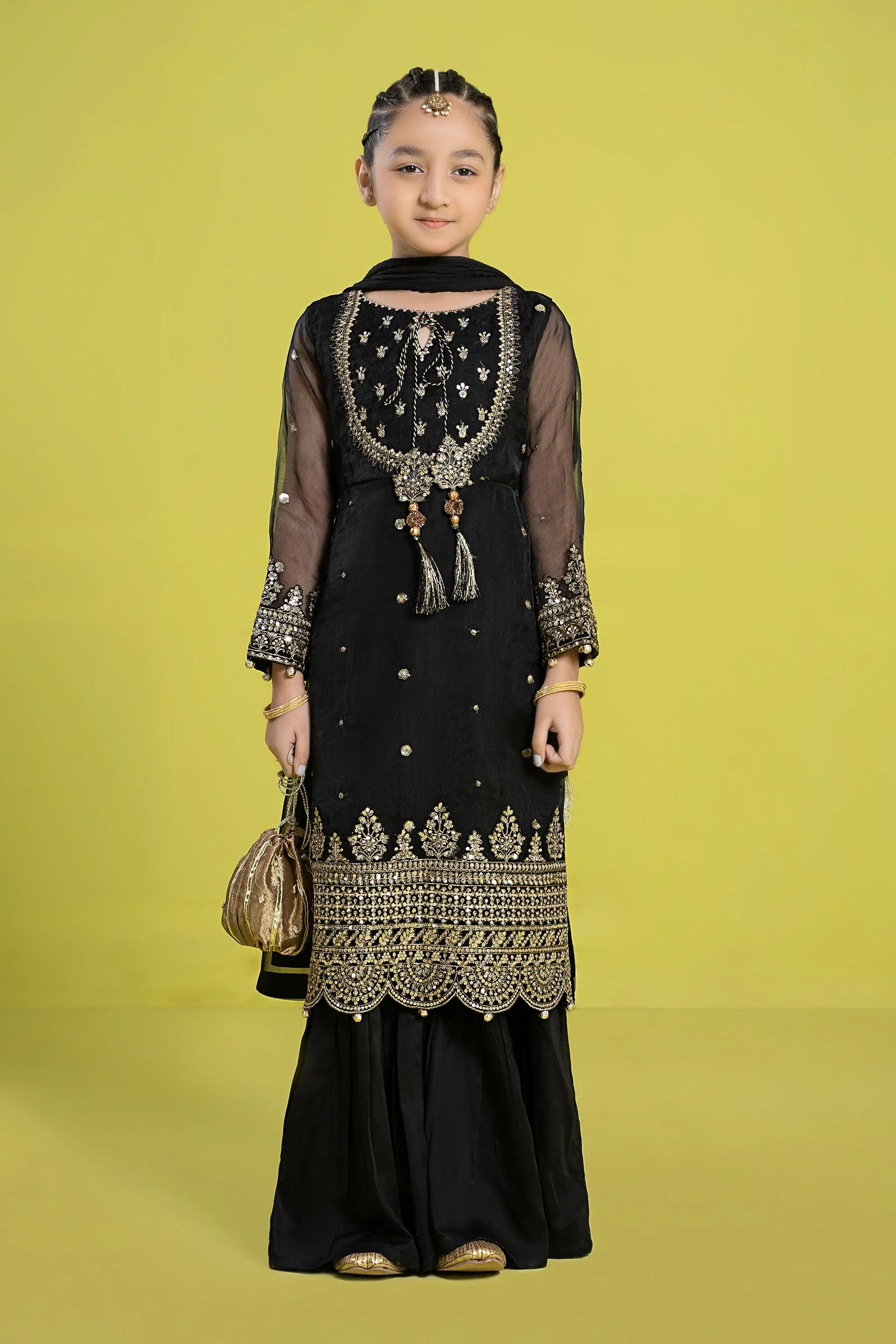 3 Piece Embroidered Organza Suit