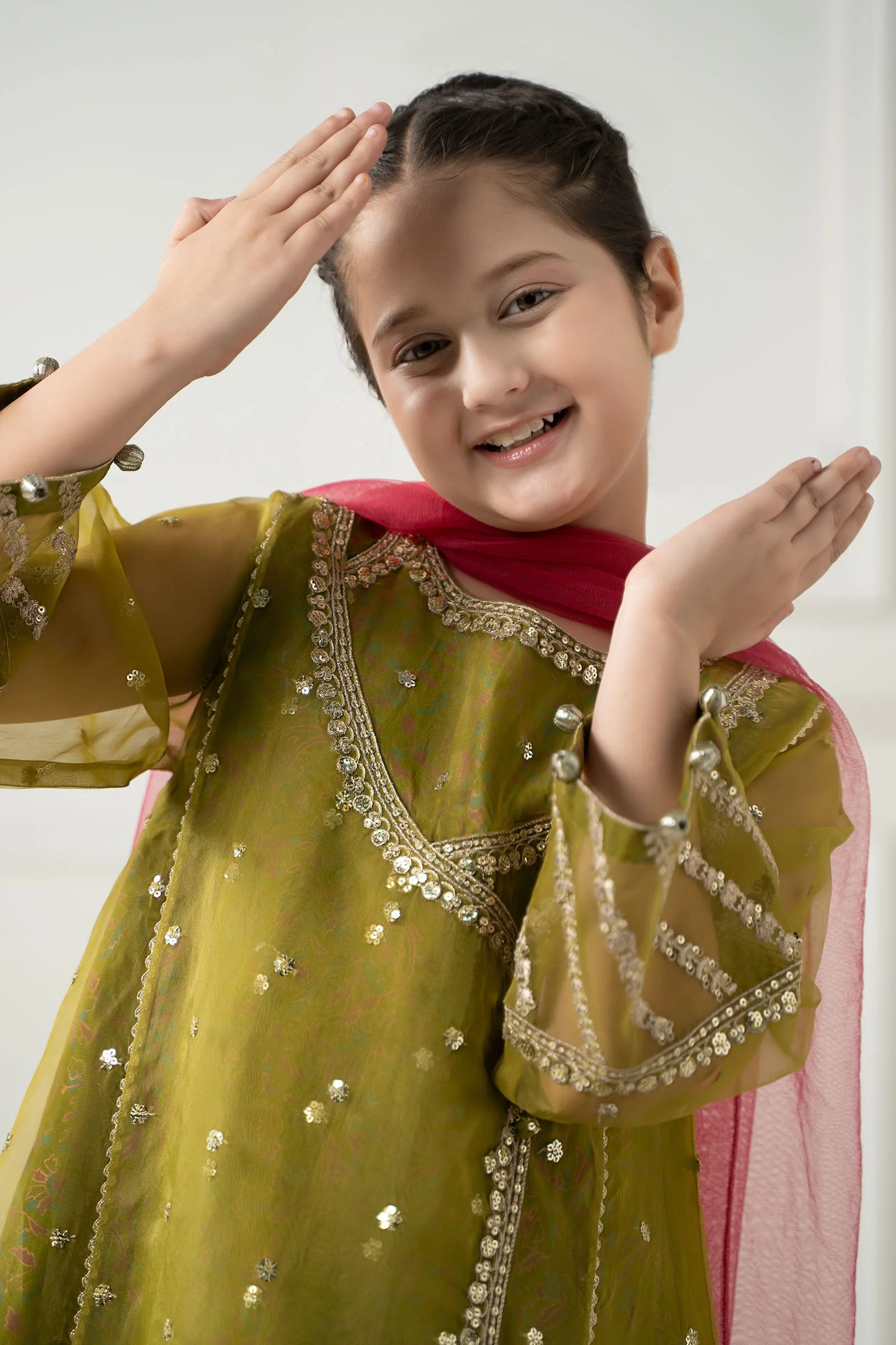 3 Piece Embroidered Poly Organza Suit - Image 2