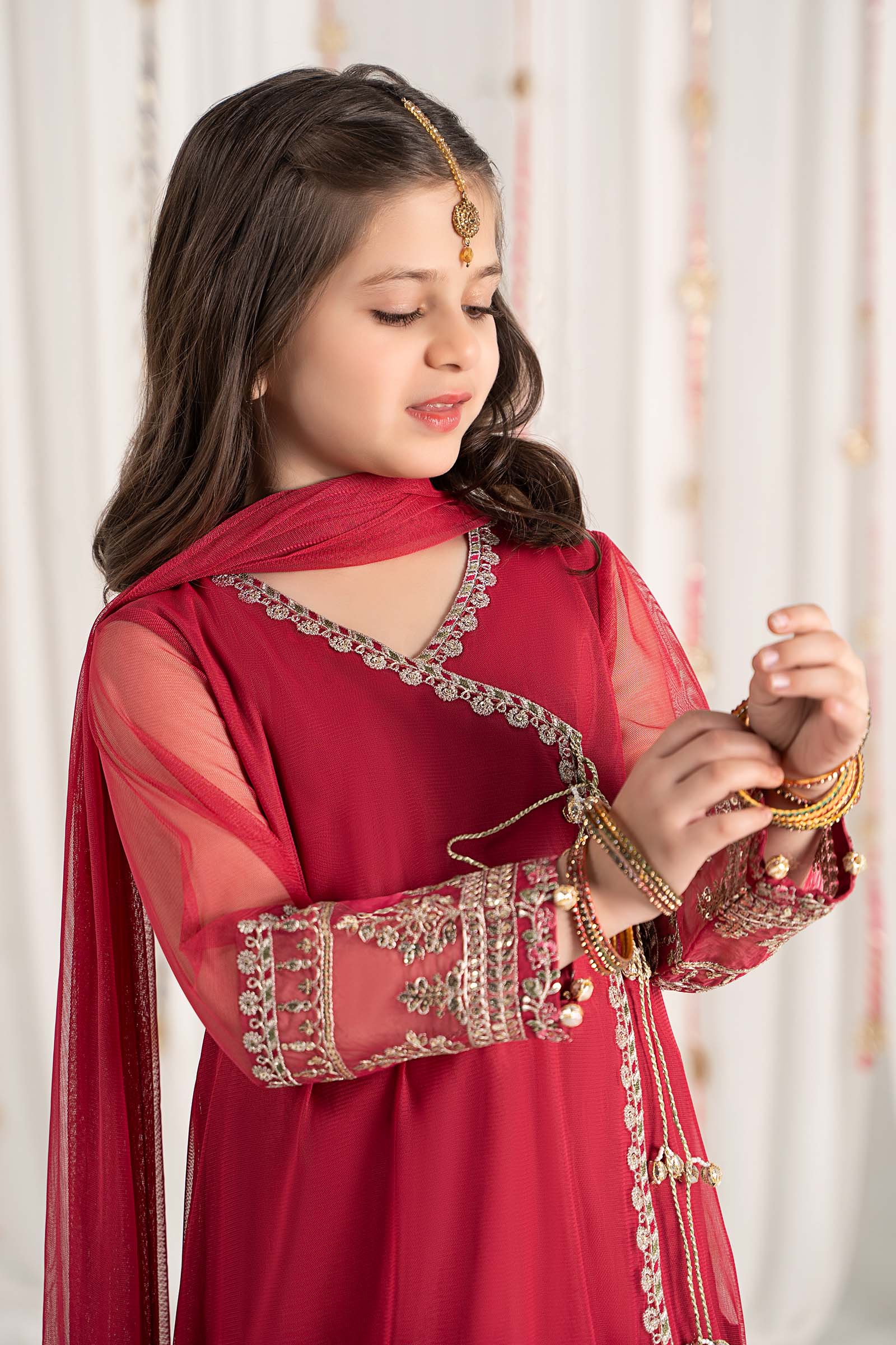 3 Piece Embroidered Polyester Net Suit - Image 3