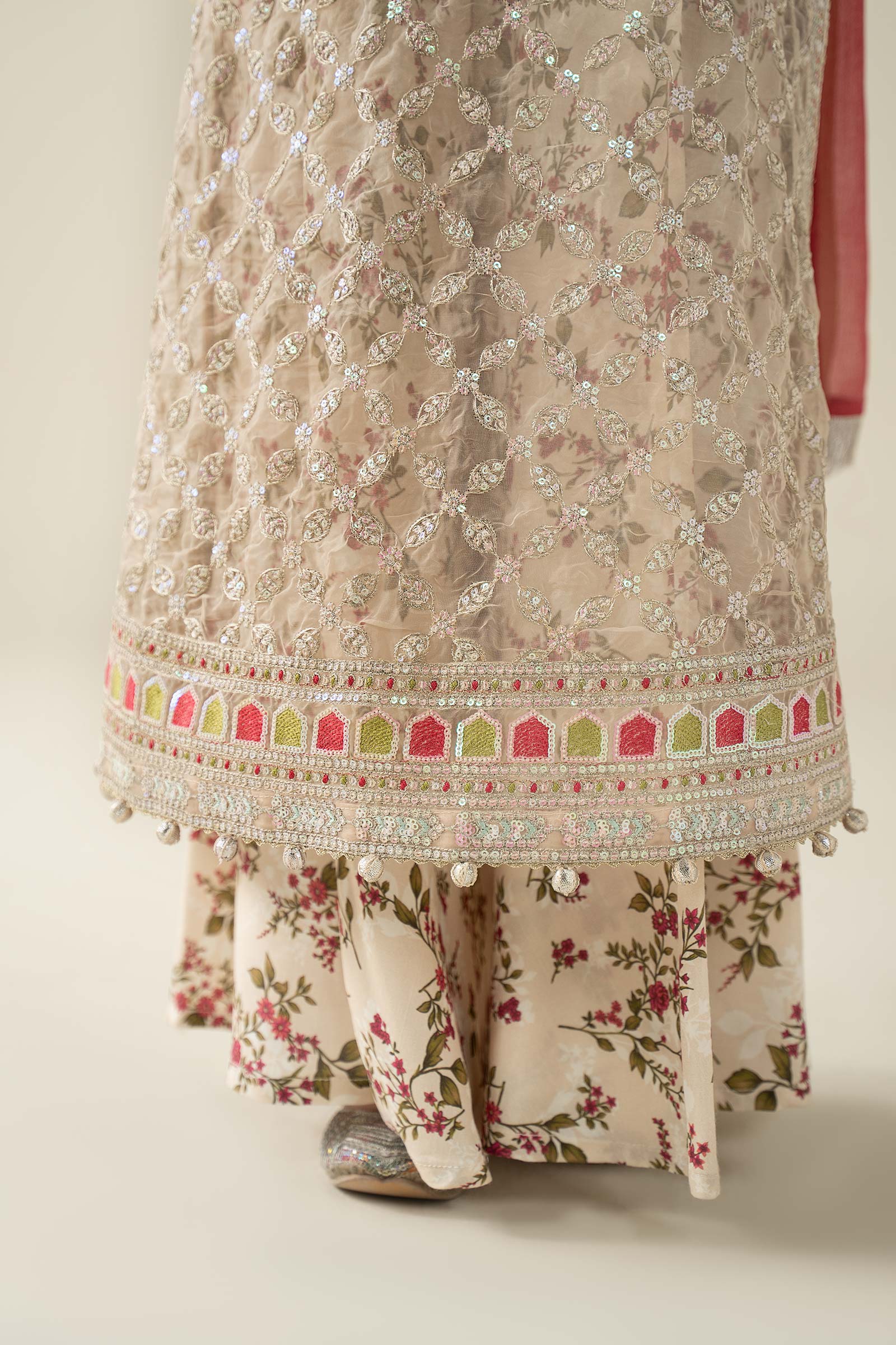 3 Piece Embroidered Organza Suit - Image 5