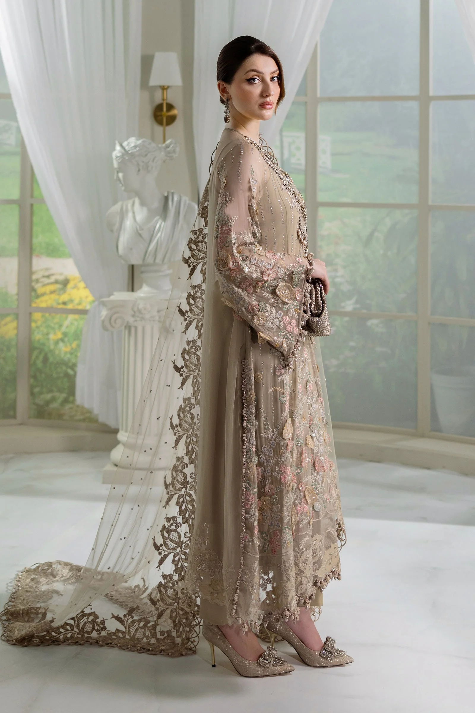 3 Piece Unstitched Embroidered Chiffon Suit | MPC-25-107 - Image 7