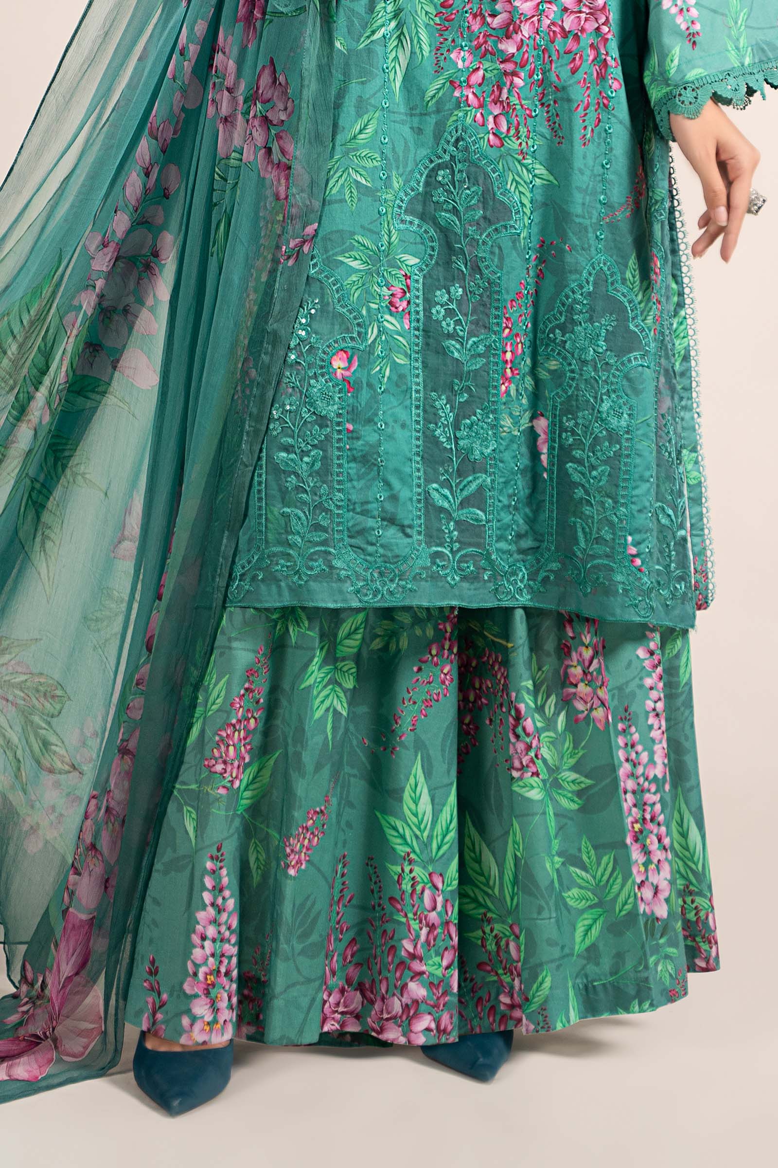 3 Piece Printed Cambric Suit | MPS-2301-A - Image 3