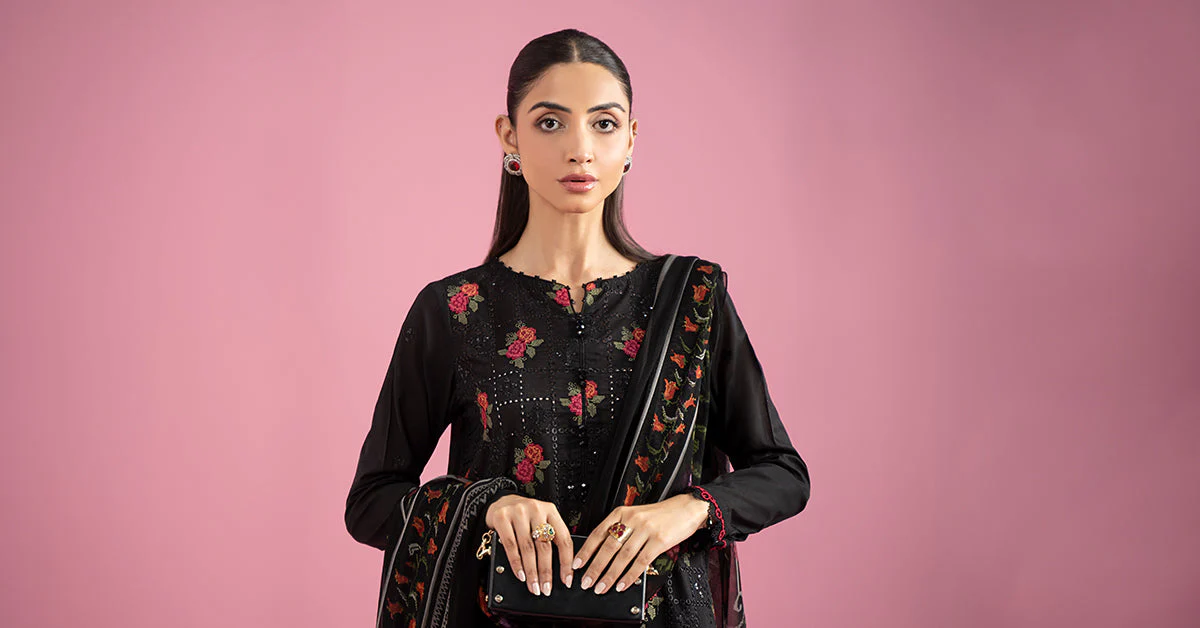 3 Piece Embroidered Lawn Suit | MPS-2601-B - Image 6