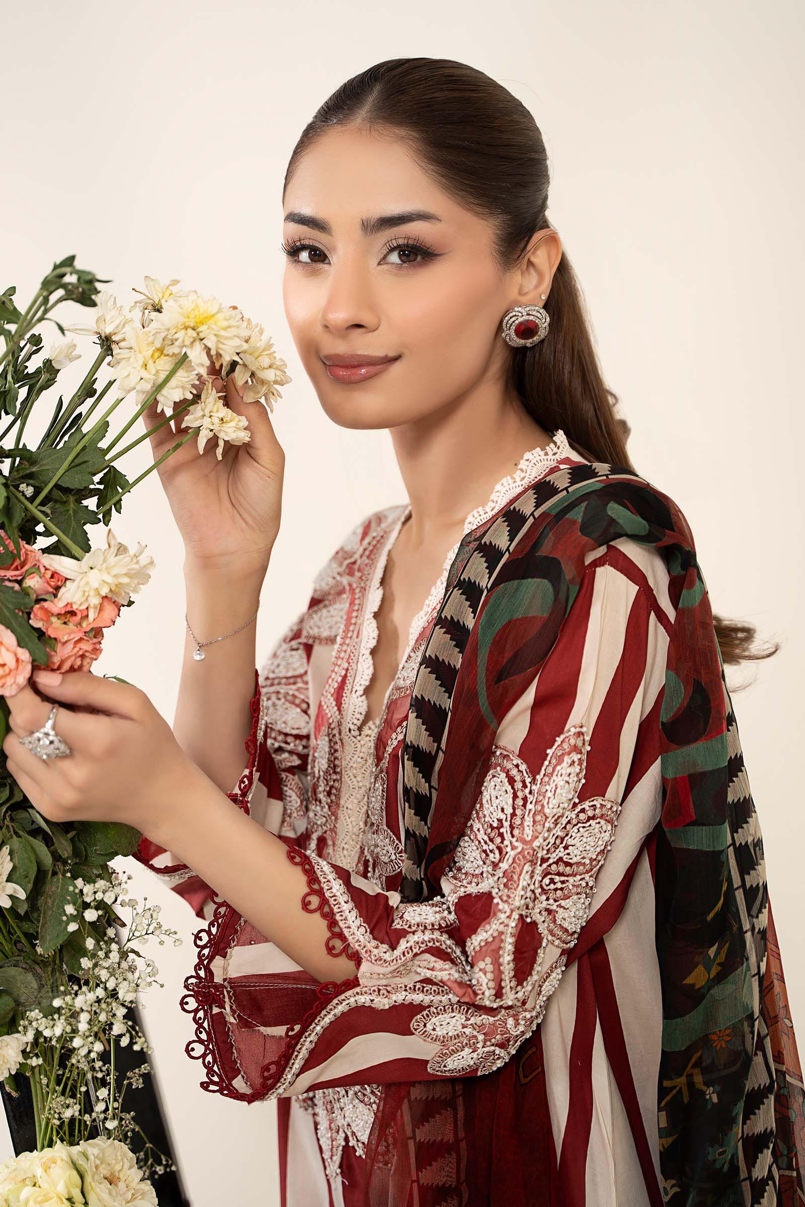 3 Piece Embroidered Lawn Suit | MPS-2609-A - Image 3