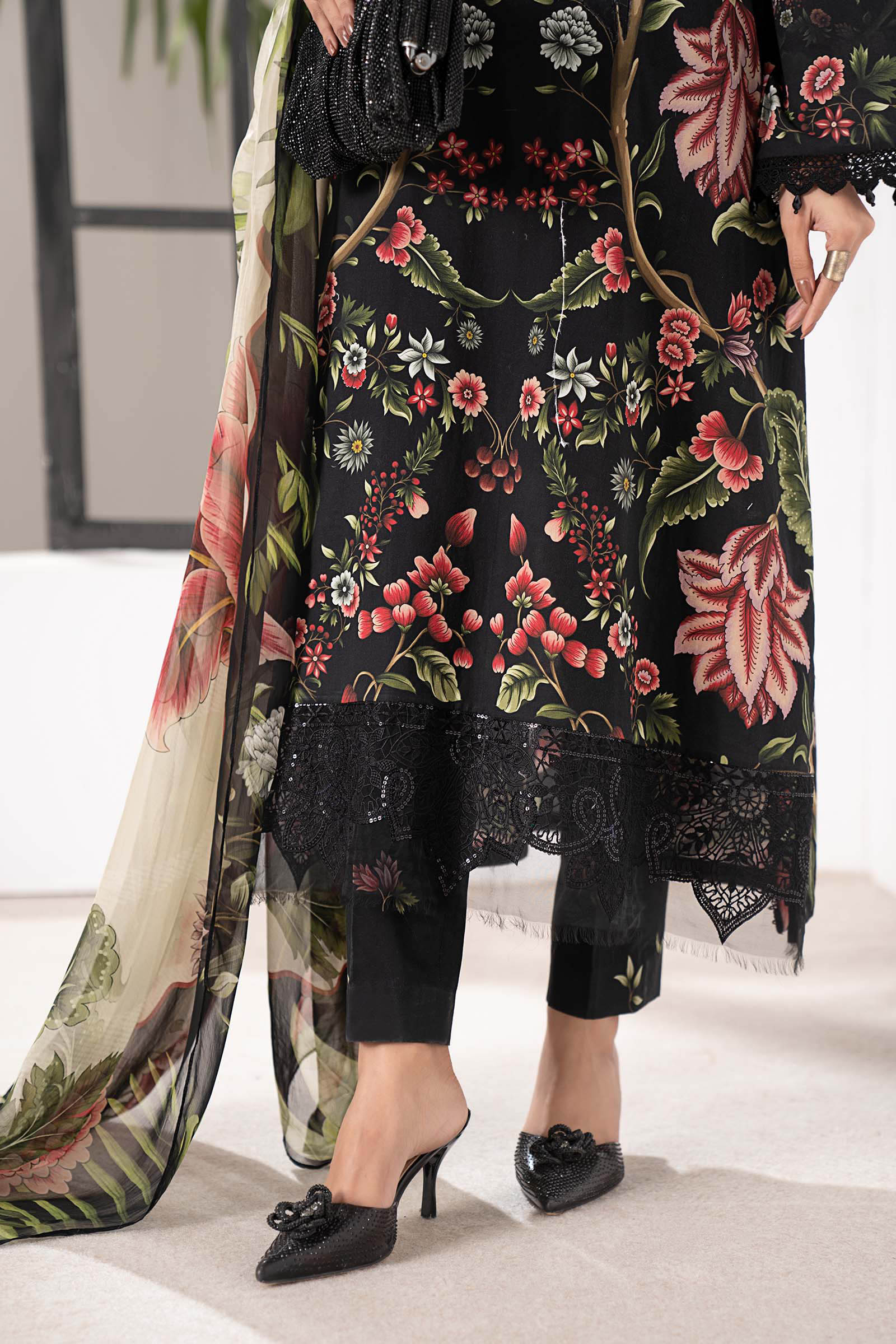 3 Piece Embroidered Cambric Suit - Image 5