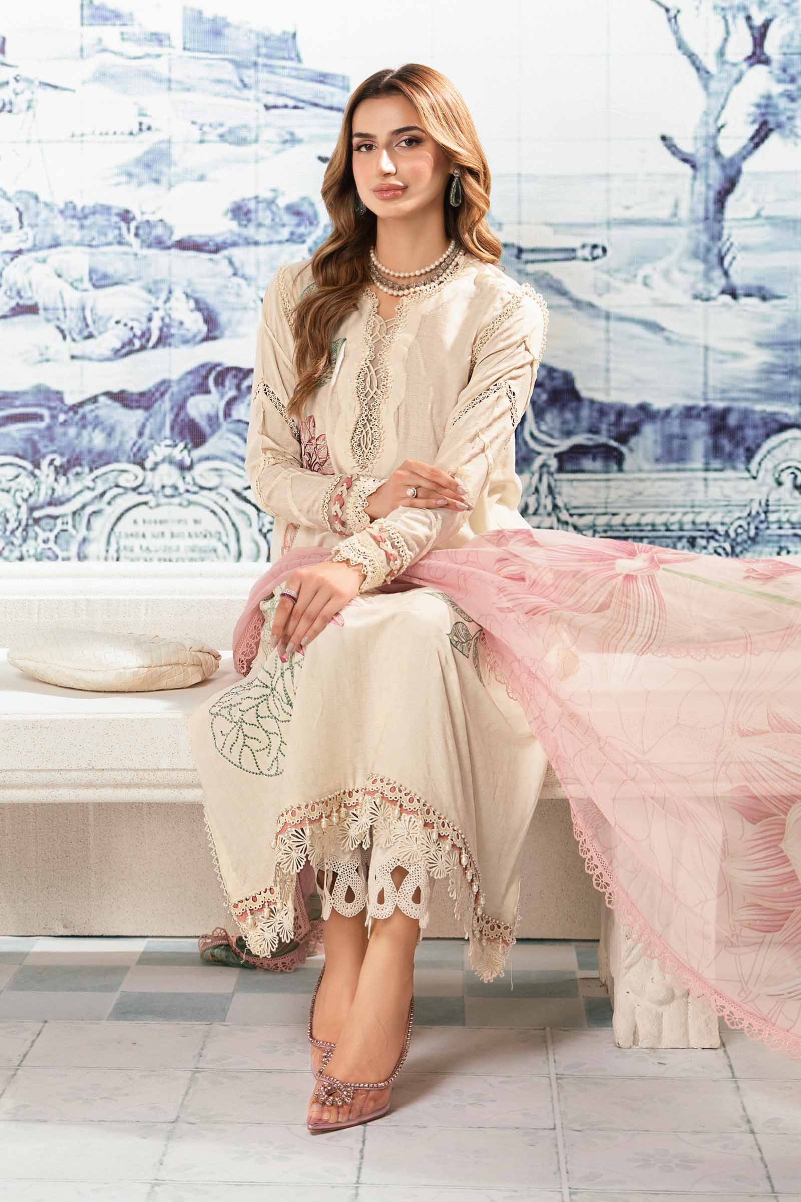 3 Piece Unstitched Printed Suit | MPT-2201-A - Image 3