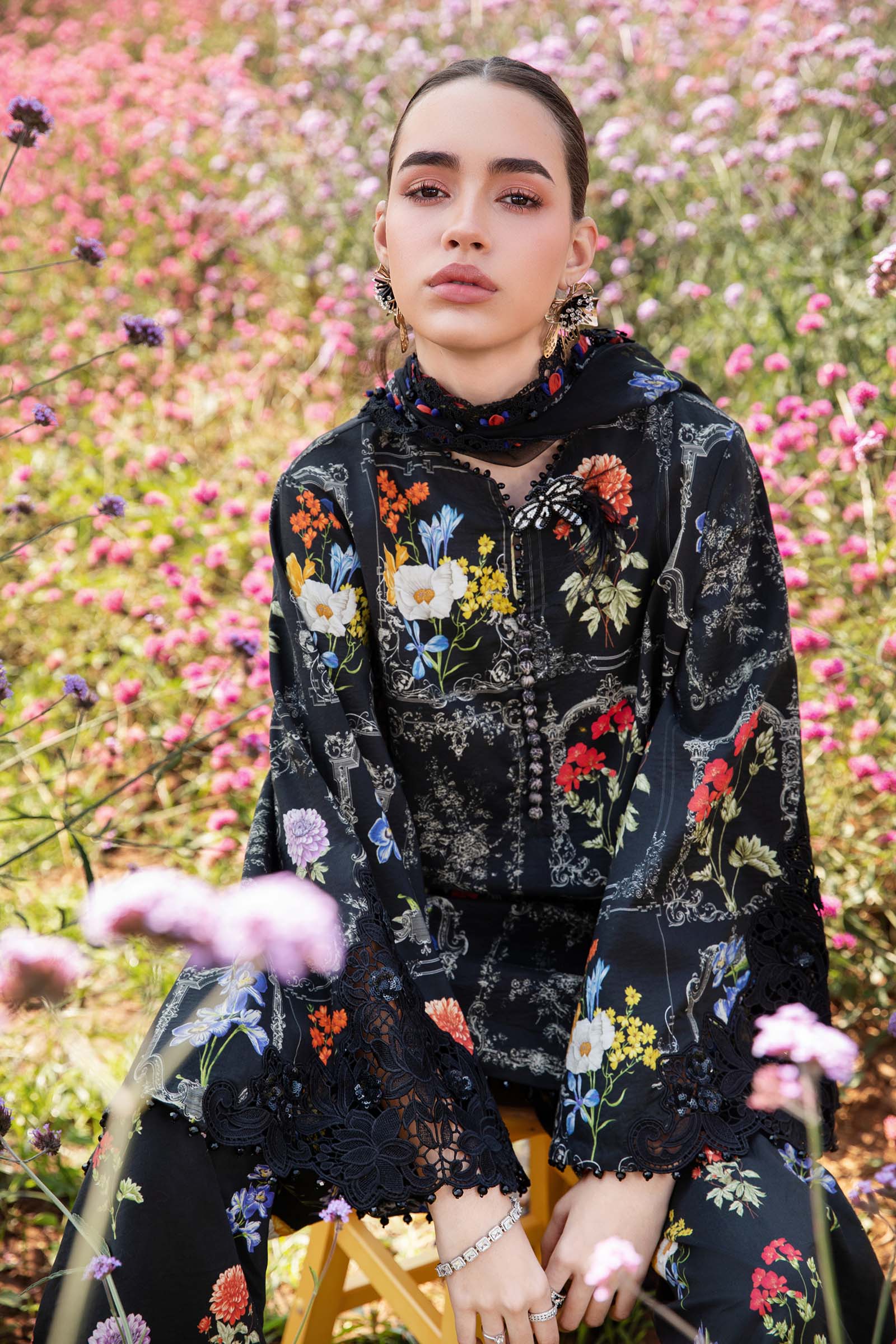 3 Piece Unstitched Printed Lawn Suit | MPT-2511-B - Image 2