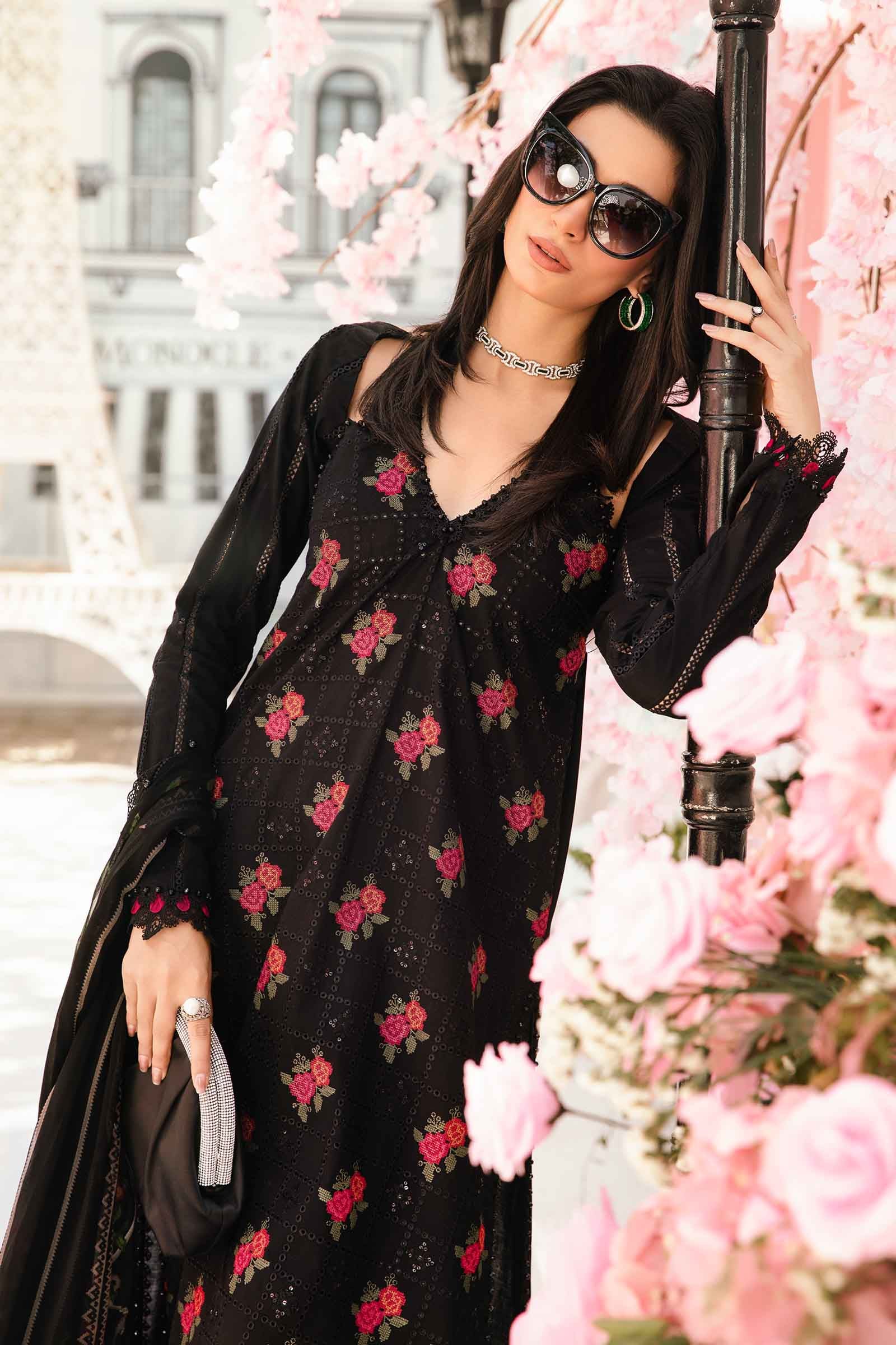 3 Piece Unstitched Embroidered Lawn Suit | MPT-2601-B - Image 2